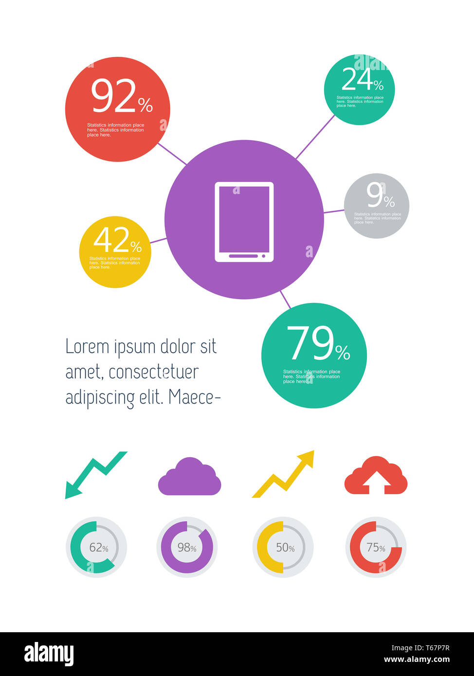 Tecnologia elementi infografico. Foto Stock