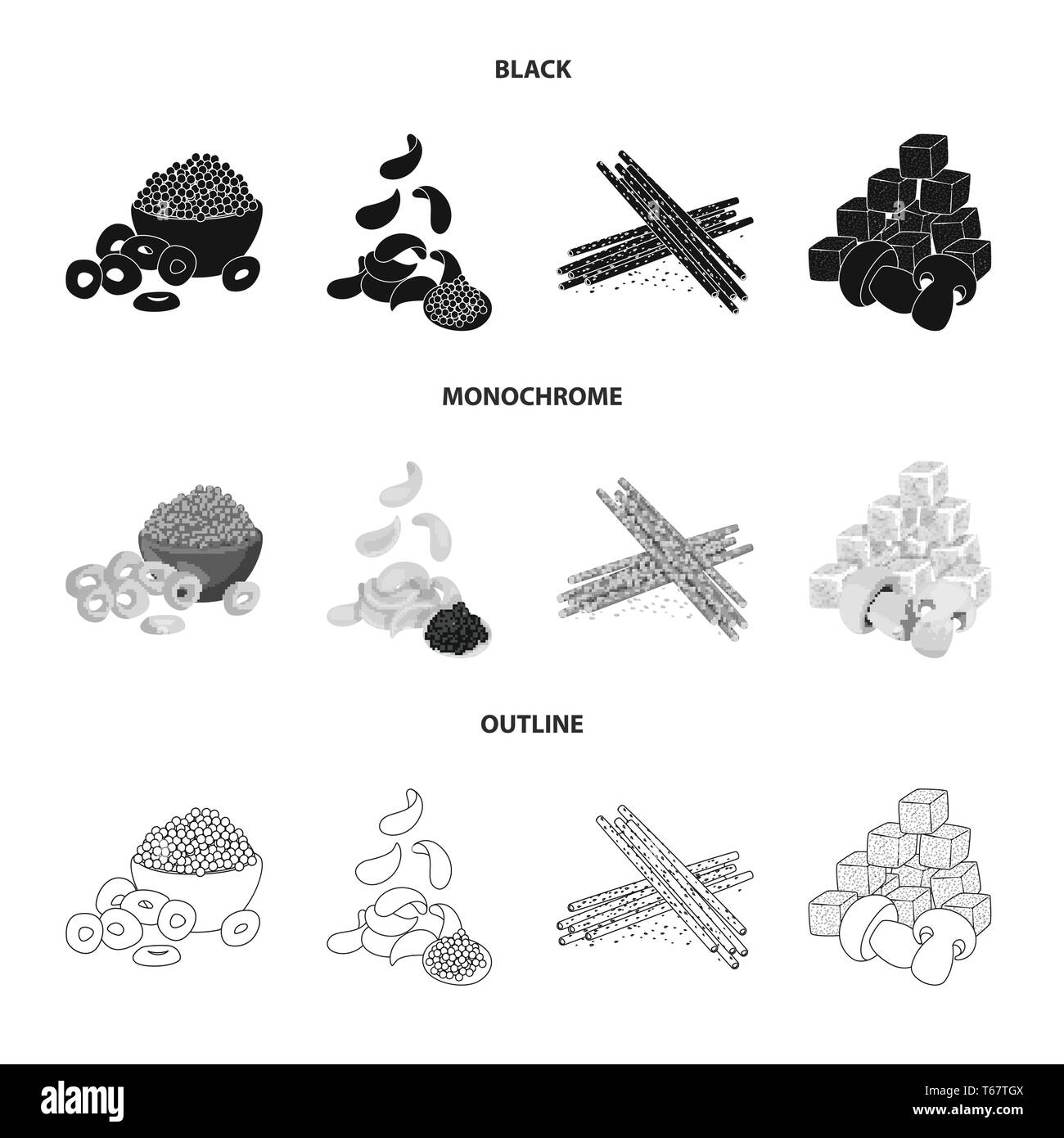 L'anello,chips,paglia,crostini,caviale,snack,,a fungo rosso,Black,sesamo,pane,fry,culinary,antipasti, pesce,cotto,crouton,croccante,forno,cube,salmone,croccante,cucina,uova,,patate cotte,picnic,ciotola,ristorante,marrone,gusto,seasonin,ingrediente organico,, il cibo prodotto,croccante,parte,cottura,aroma,impostare,vettore,icona,immagine,isolato,raccolta,design,l'elemento,graphic,segno vettori vettore , Illustrazione Vettoriale