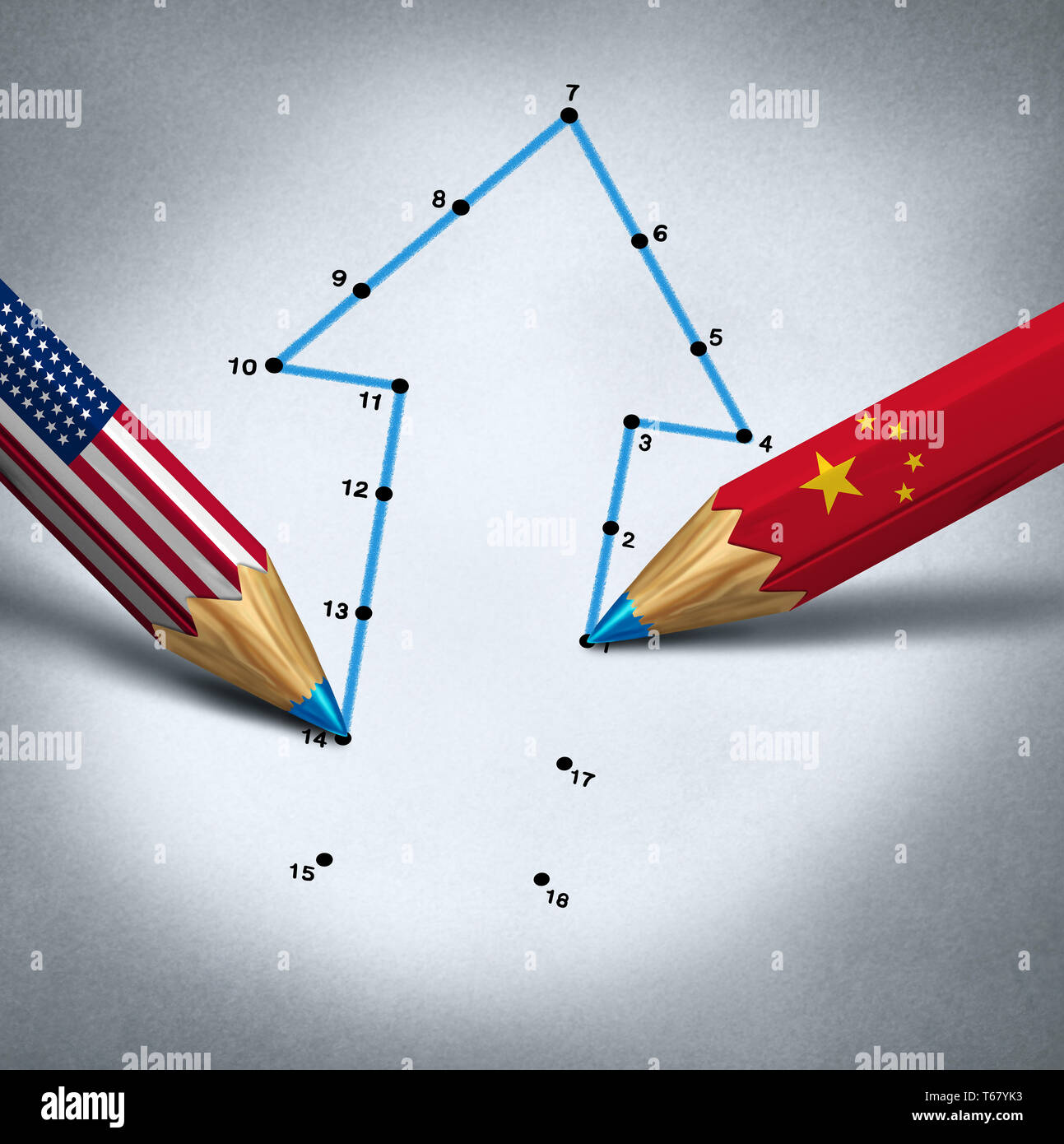 Stati Uniti Cina accordo di partenariato e di business globale di successo di collegamento e gli scambi economici accordo o trattato finanziaria e partnership di settore. Foto Stock