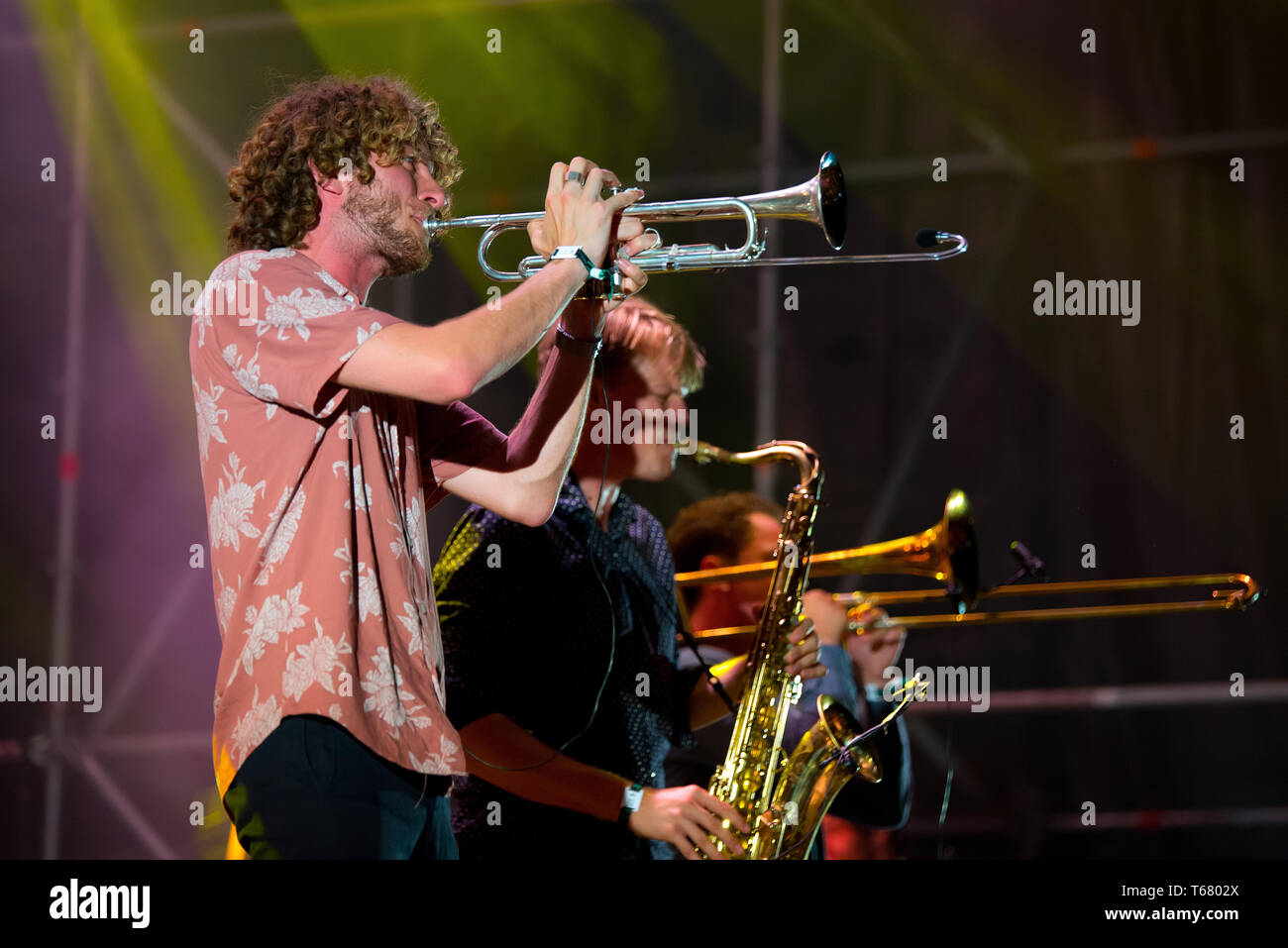 Barcellona - Jun 30: Jungle di notte (BAND) eseguire in concerto a Vida Festival il 30 giugno 2018 a Barcellona, Spagna. Foto Stock