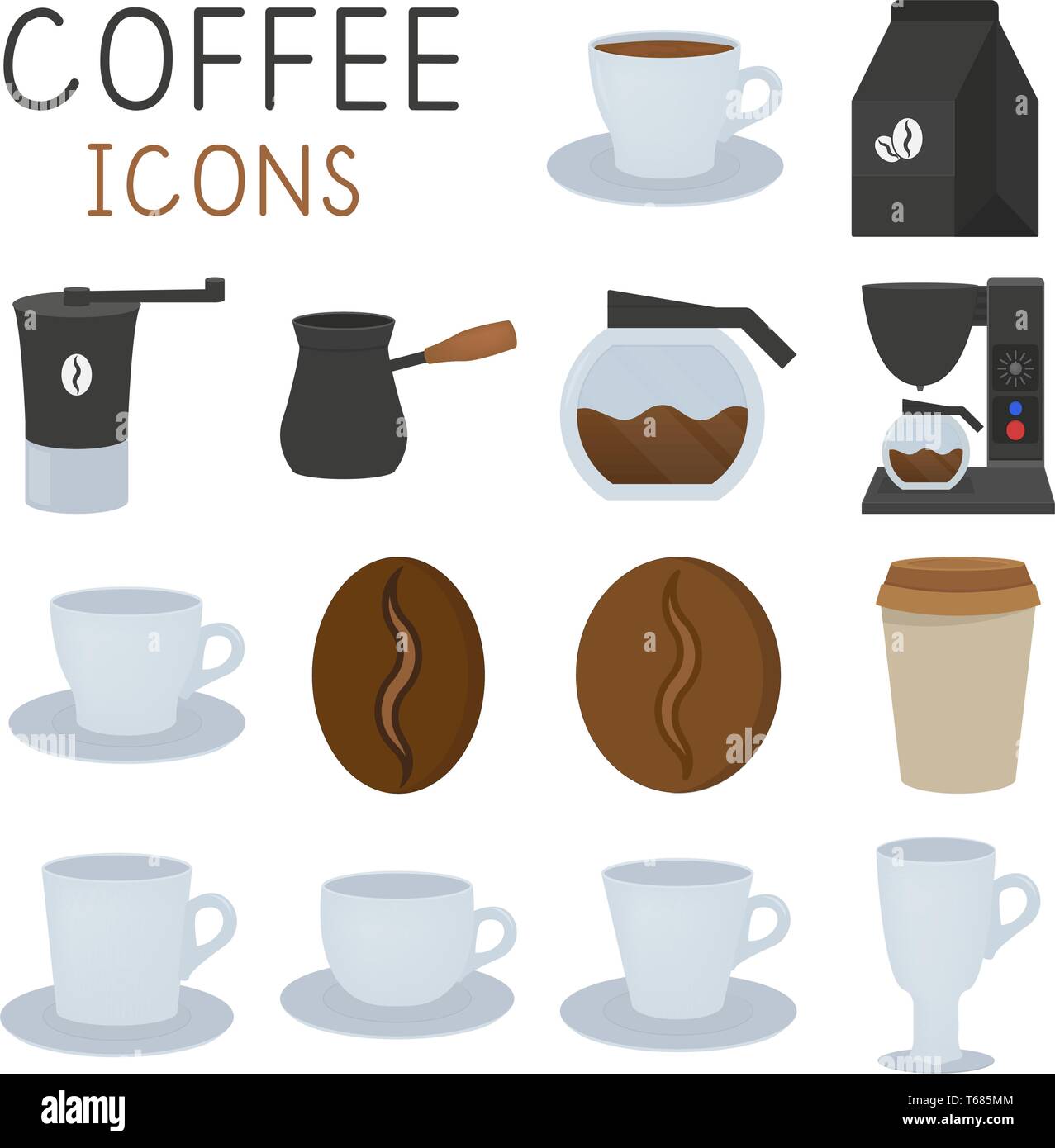 Vettore semplice icona di caffè isolato su sfondo bianco Illustrazione Vettoriale