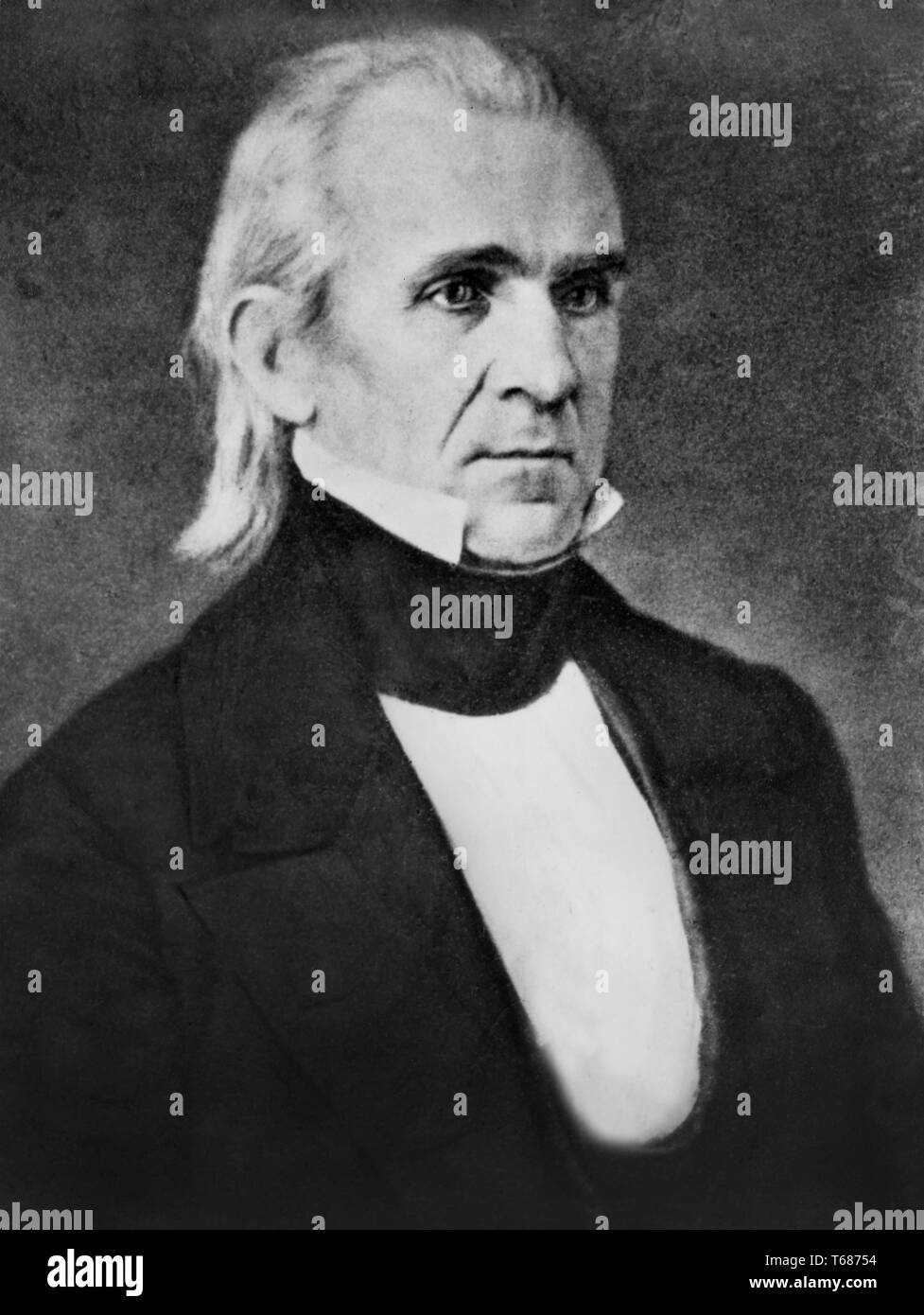 Stati Uniti Presidente James Polk K. (1795-1849), Half-Length ritratto, riproduzione da una Daguerreotype dal 1849 Foto Stock
