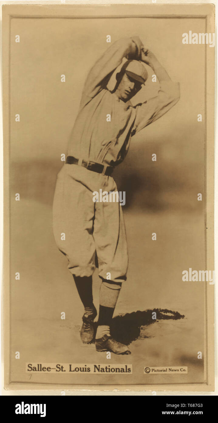 Slim Sallee, St. Louis Cardinals Baseball Card ritratto, Liggett & Myers Tobacco Company, 1914 Foto Stock