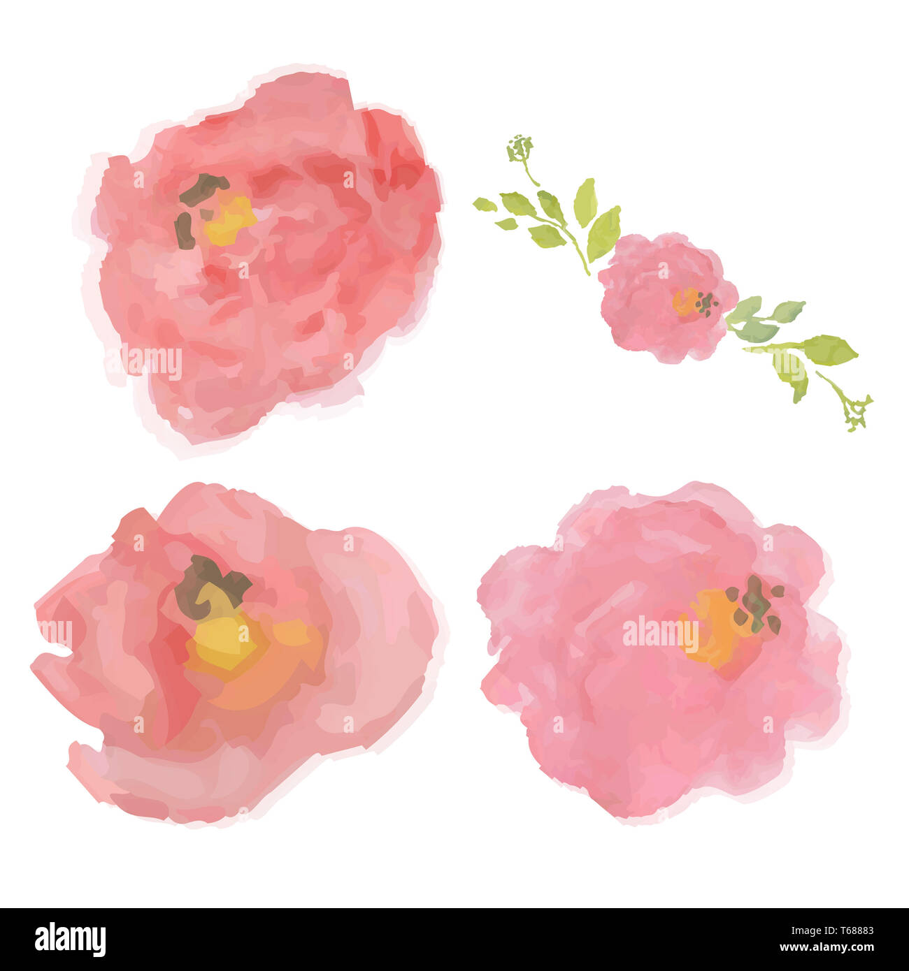 Pastello acquerello Rose Foto Stock