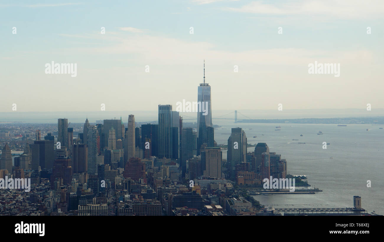Vista della parte inferiore di Manhattan da Hudson Yards Foto Stock