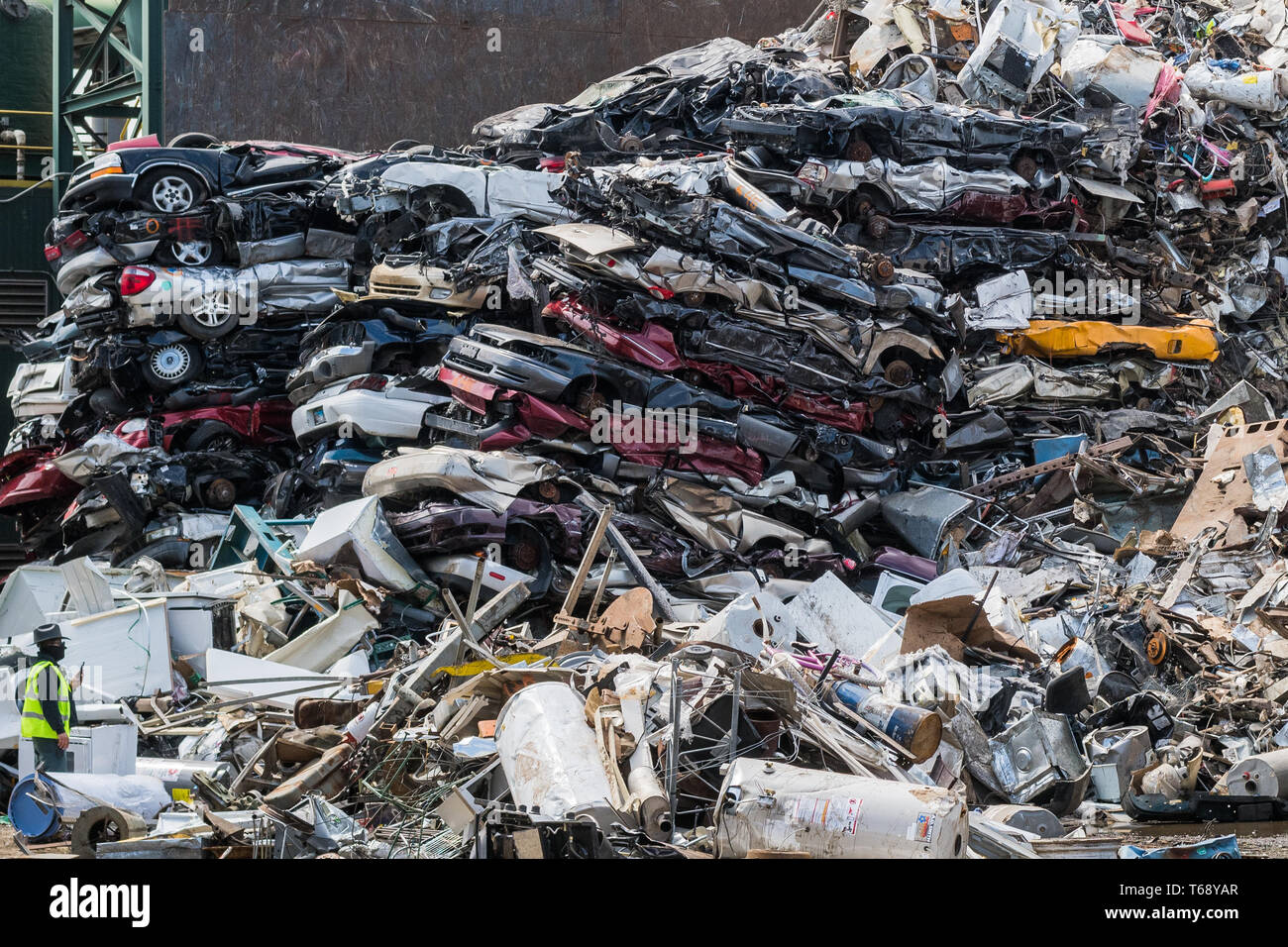 Rottami di metallo strutture di riciclaggio in Lincoln Park Foto Stock