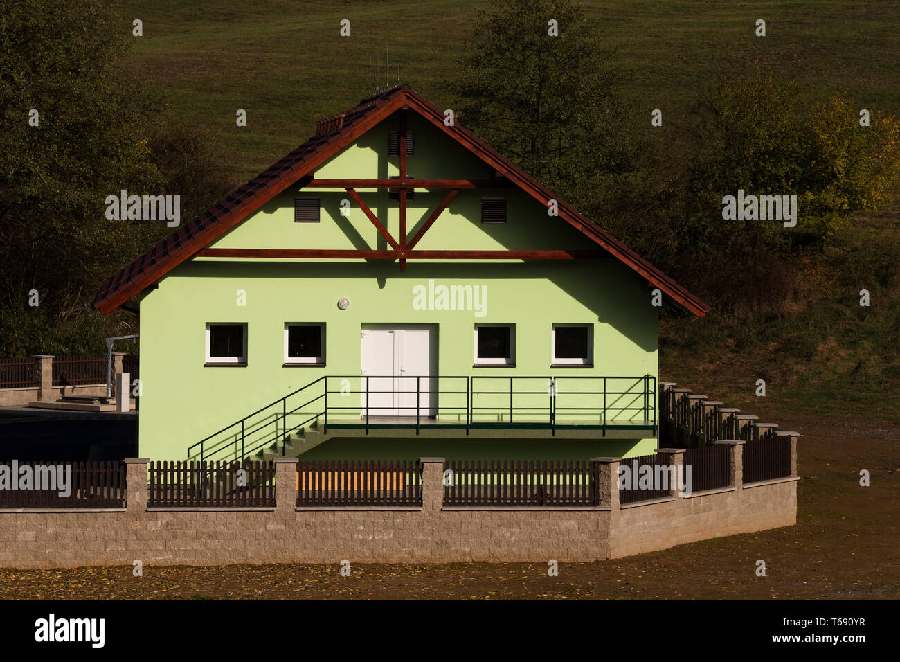 Rural impianto di trattamento delle acque reflue Foto Stock
