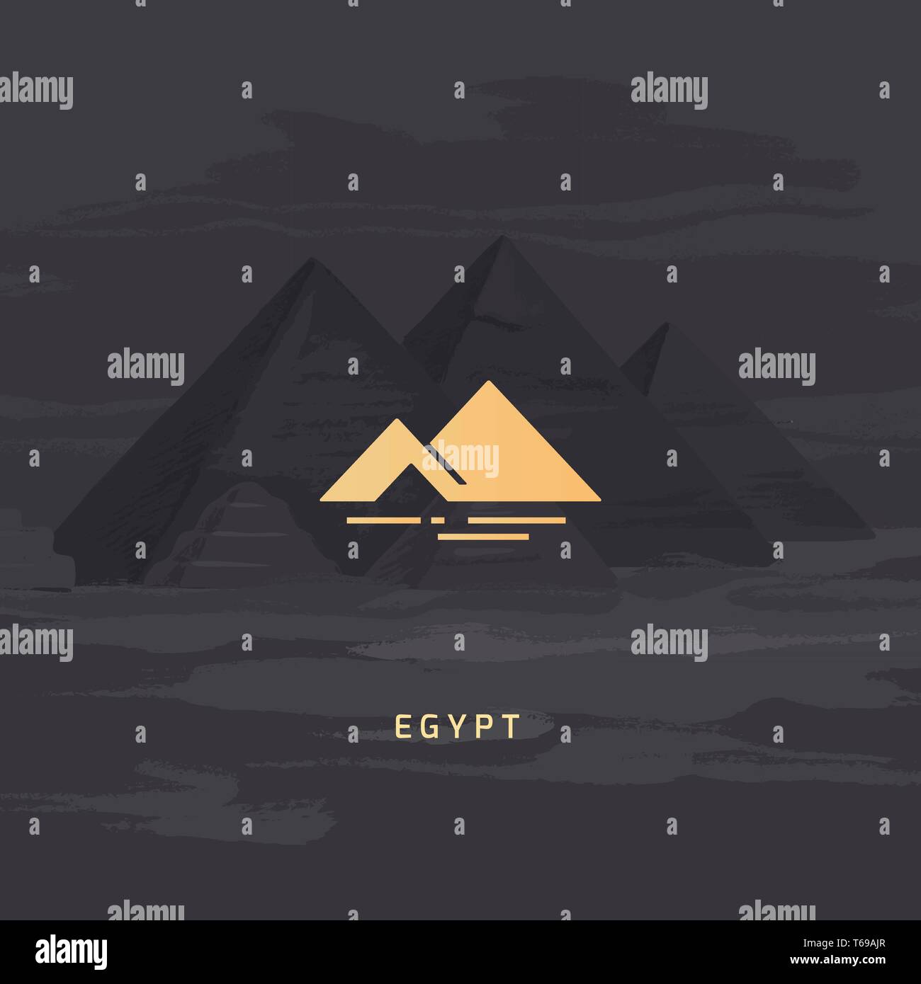 Icona del vettore del più famoso simbolo di Egitto - La piramide Illustrazione Vettoriale