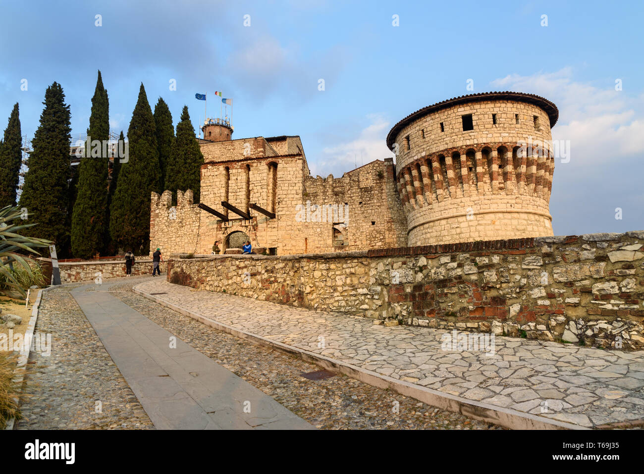 Brescia, Italia - 21 Ottobre 2018: castello medievale di Brescia Foto Stock