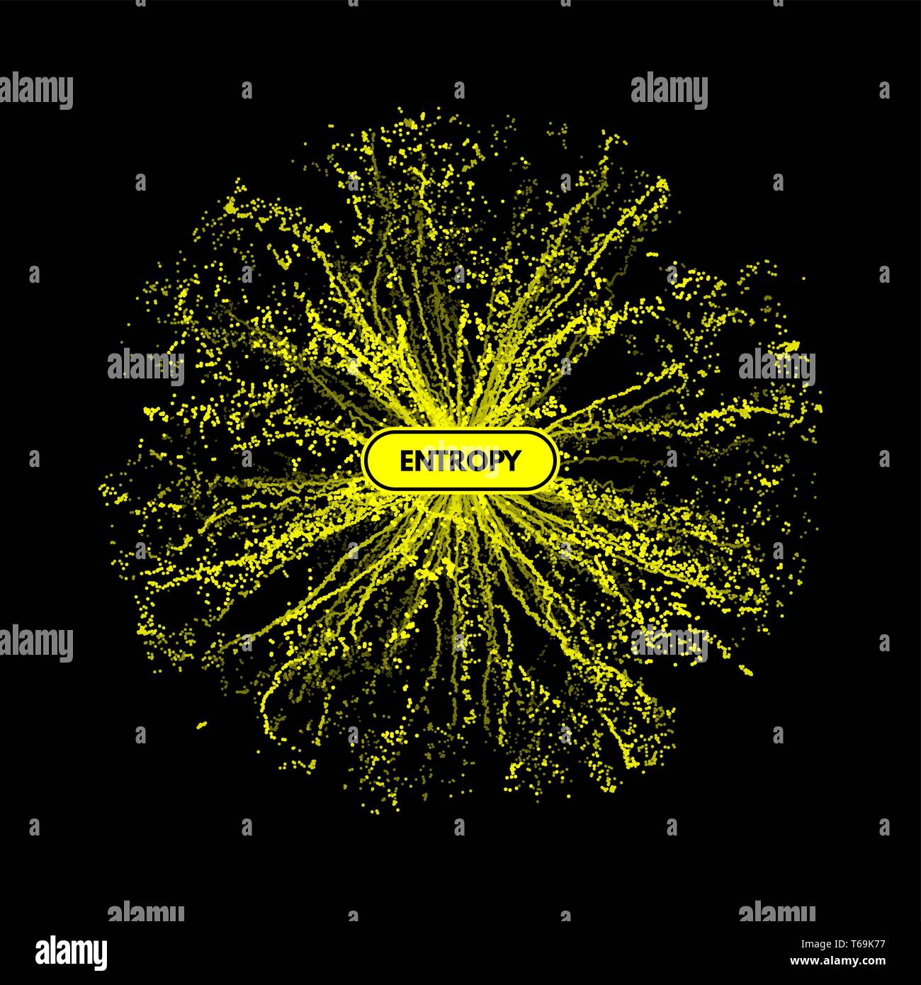 Array con particelle di dinamica. 3d la tecnologia avveniristica stile. Abstract background. Illustrazione Vettoriale. Illustrazione Vettoriale