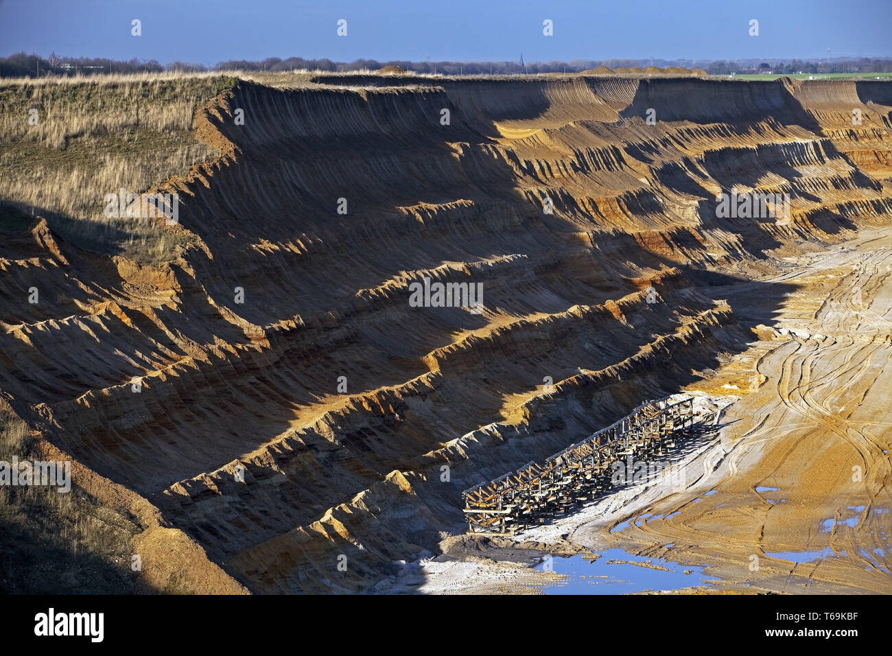 Garzweiler II carbone marrone miniere di superficie, Garzweiler, Renania settentrionale-Vestfalia, Germania, Europa Foto Stock