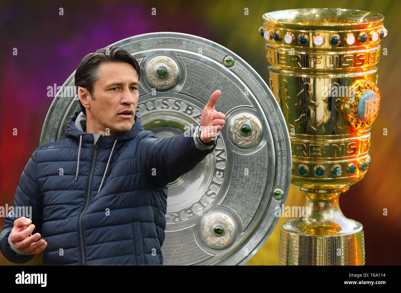 FOTO MONTAGNA: speranza per il doppio nella classifica finale di fiotto Niko KOVAC (pullman Bayern Monaco di Baviera) vuole vincere il campionato e coppa DFB Pokal, calcio 1. Bundesliga, classifica finale di fiotto DFL REGOLAMENTI VIETANO QUALSIASI USO DELLA FOTOGRAFIA come sequenze di immagini e / o quasi video. | Utilizzo di tutto il mondo Foto Stock