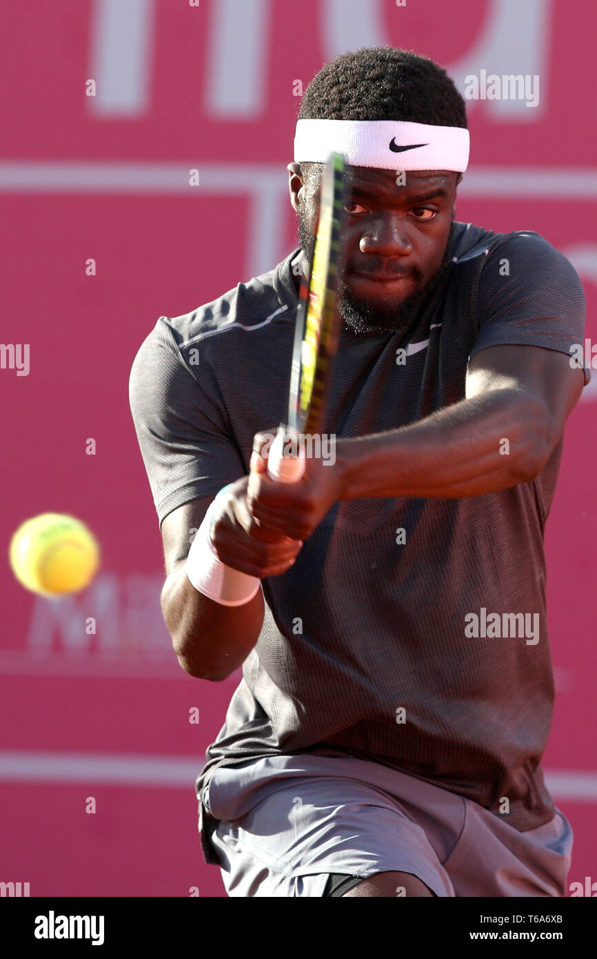 Aprile 30, 2019 - Estoril, Portogallo - Francesca Tiafoe durante il Millennio Estoril Open - Day 2 - 250 ATP torneo di tennis presso il Clube de tenis do Estoril a Estoril, Portogallo il 30 aprile 2019. (Credito Immagine: © Pedro Fiuza/ZUMA filo) Foto Stock