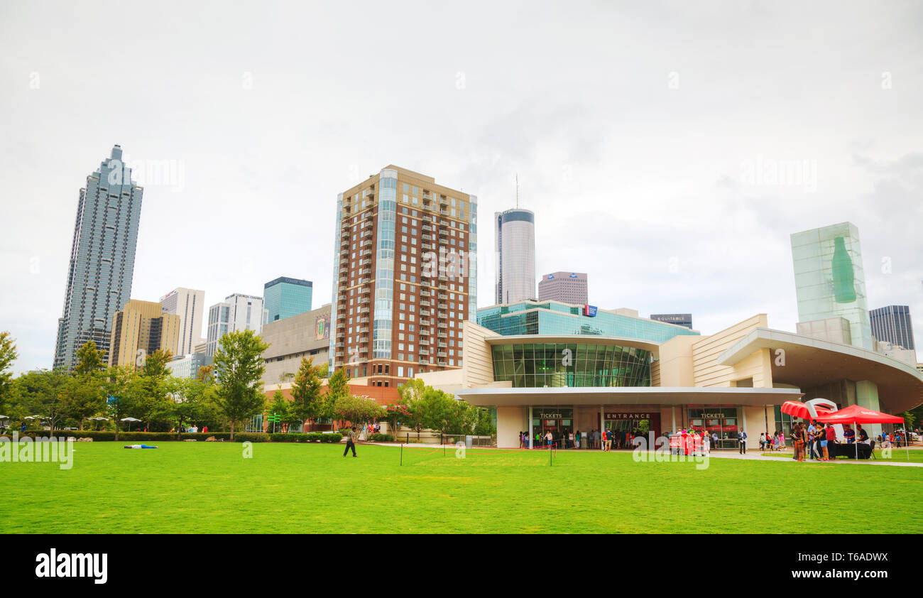 Mondo di Coca Cola in Centennial Olympic Park Foto Stock