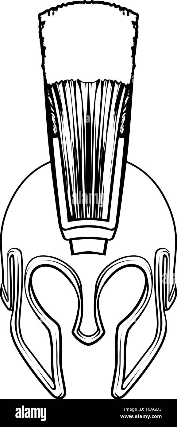Spartan gladiatore romano guerriero di Troia casco Illustrazione Vettoriale