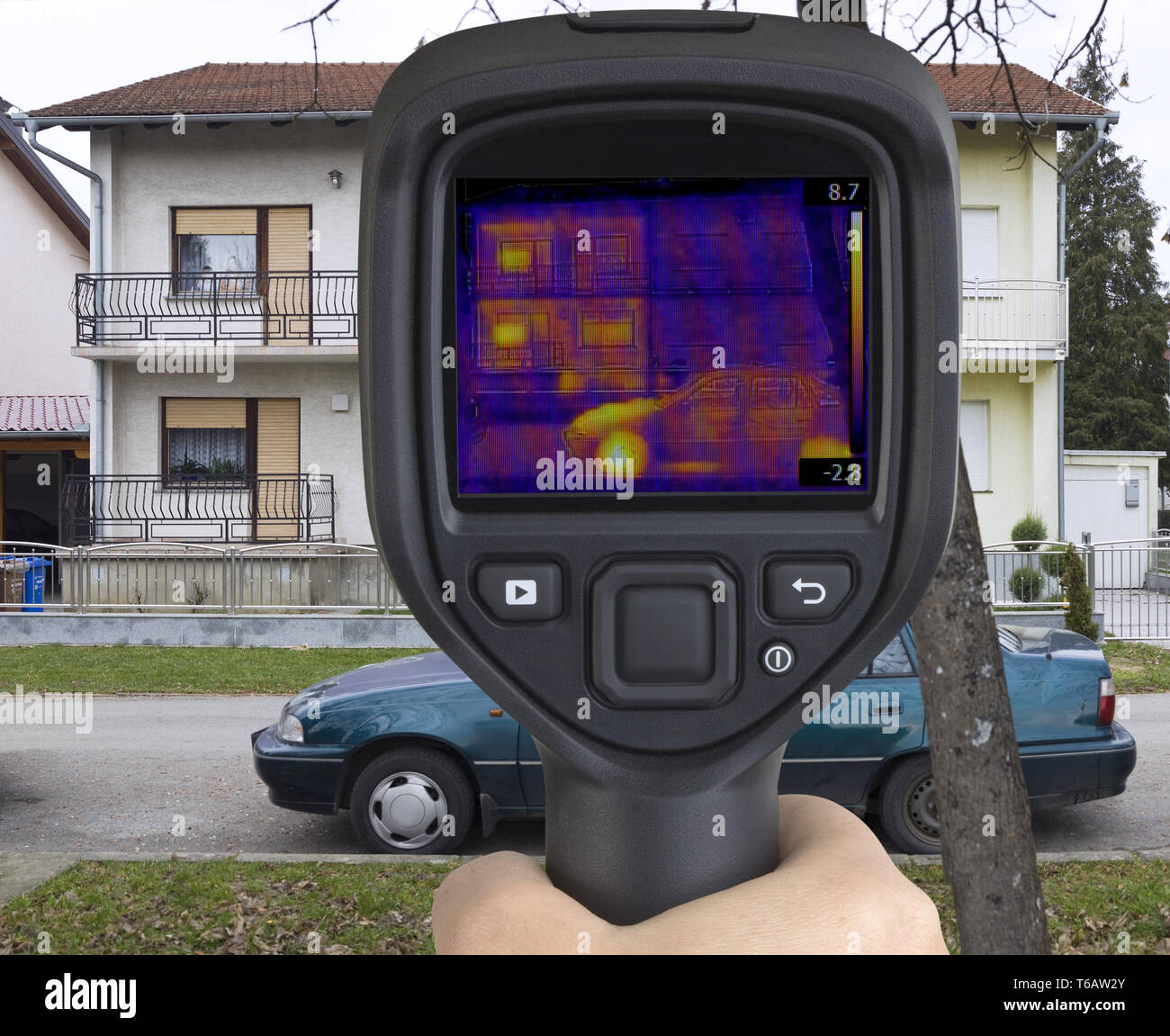 Casa Thermal Imaging Foto Stock