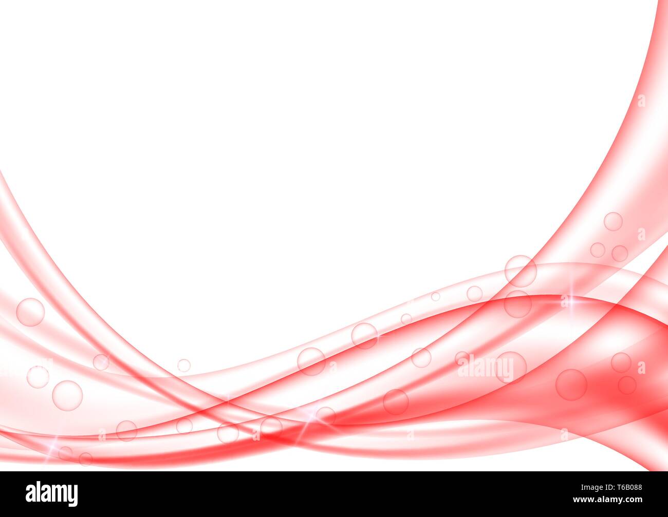 Rosso onda astratta sfondo trasparente. Illustrazione di vettore per il tuo business Illustrazione Vettoriale