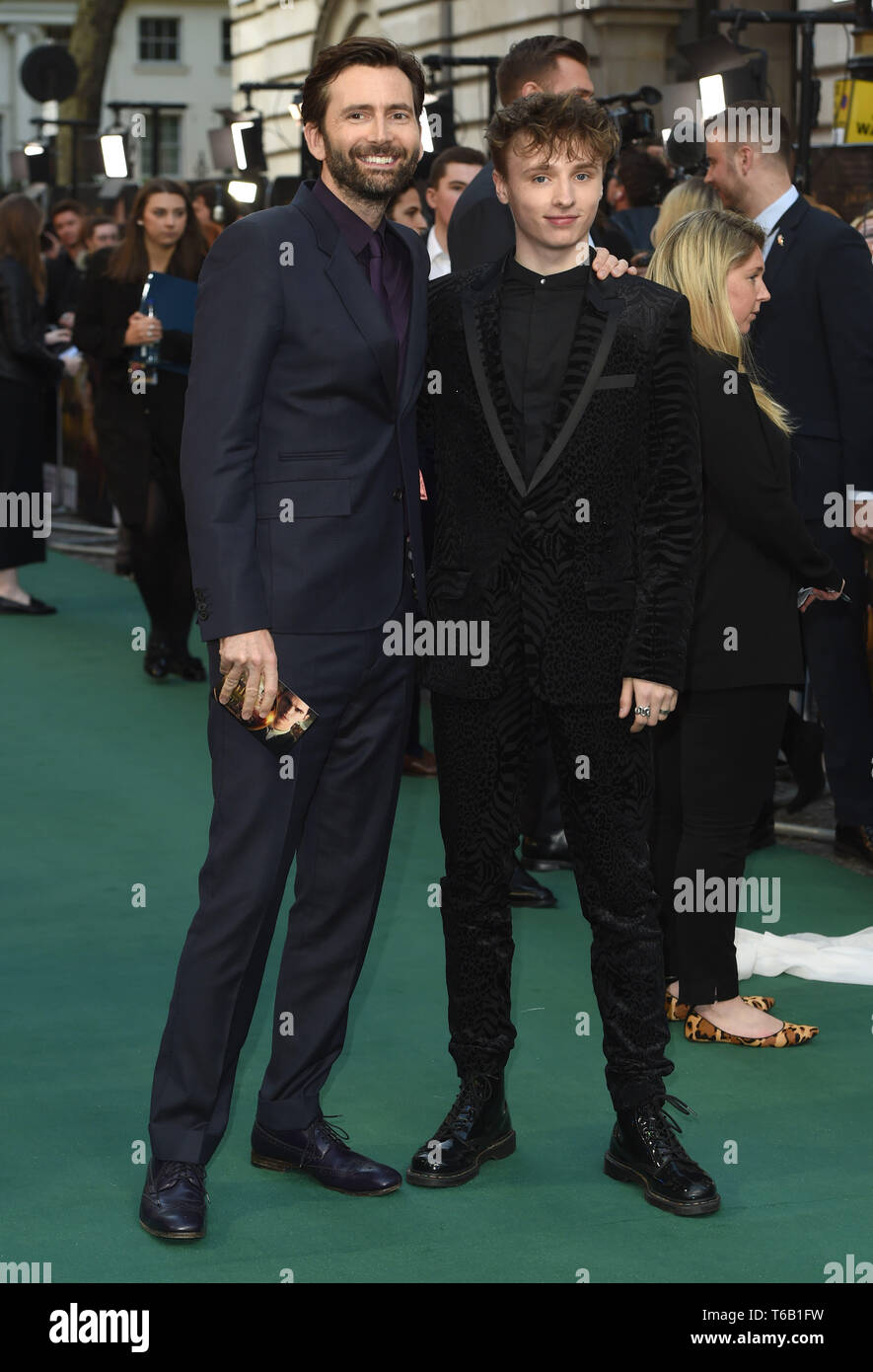 Foto deve essere accreditato ©Alpha premere 079965 29/04/2019 David Tennant e Ty Tennant Tolkien UK Premiere a Curzon Mayfair London Foto Stock