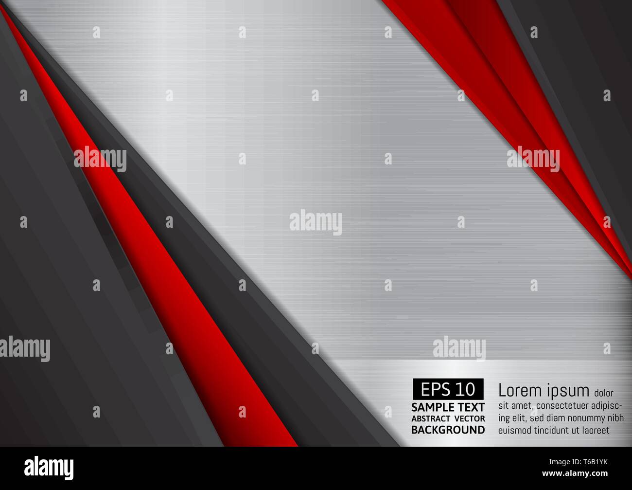 Abstract di nero e argento colore rosso geometrico design moderno sfondo vettoriale con spazio per la progettazione, l'immissione di testo. Illustrazione Vettoriale