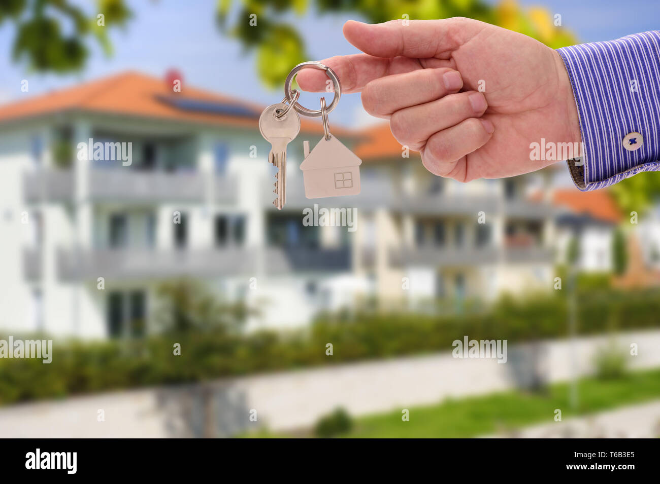 Chiavi in mano per la nuova casa e real estate Foto Stock