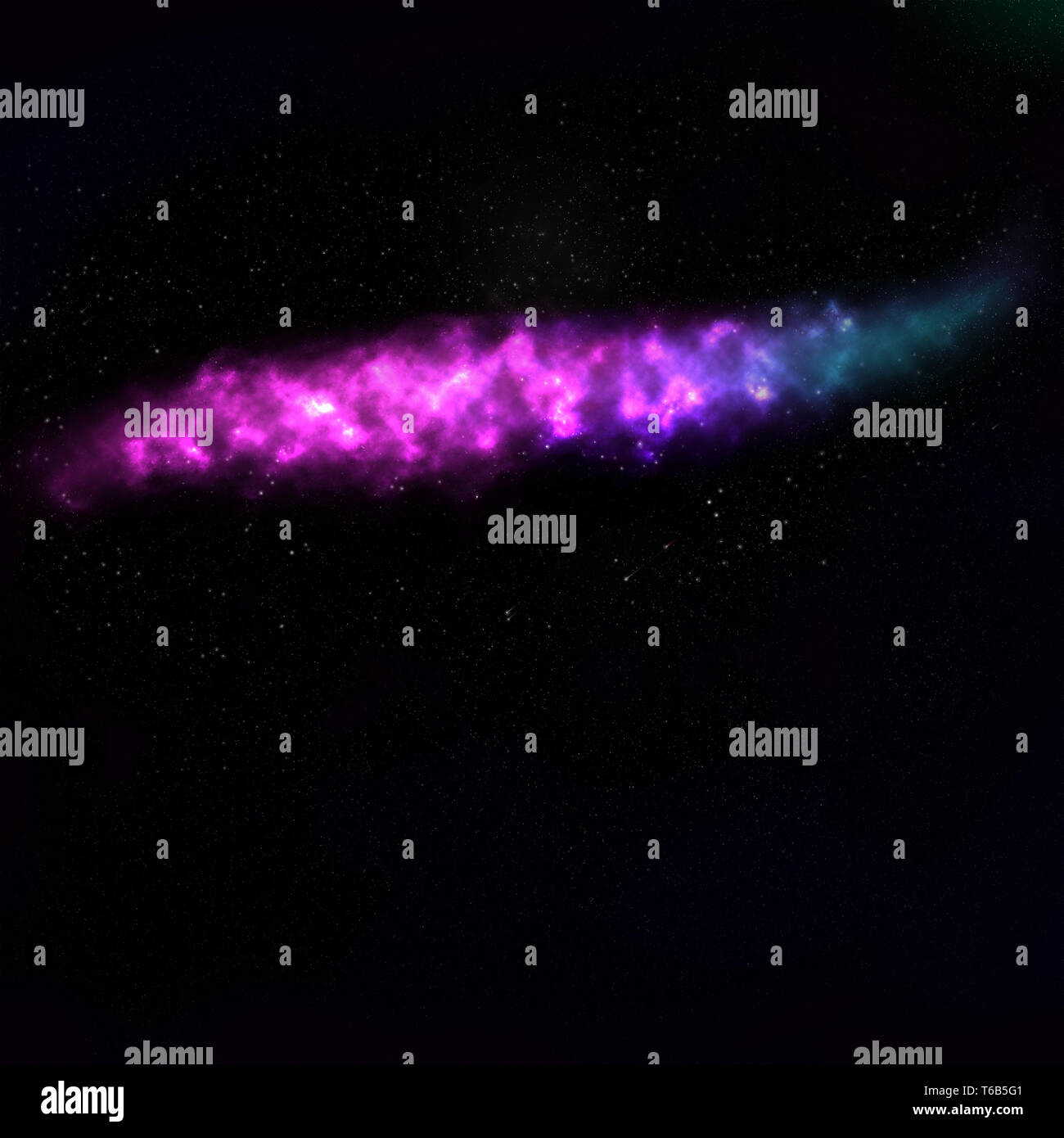 Rosa e blu. Space nebula sfondo. Illustrazione dello spazio dipinto a mano. Foto Stock