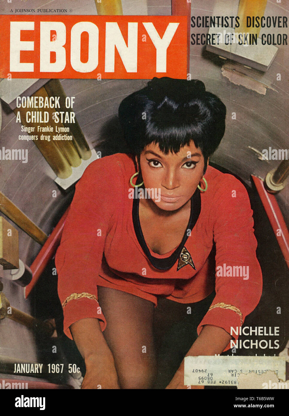 Vintage magazine cover - Ebony Magazine - Star Trek di Nichelle Nichols Gennaio 1967 Foto Stock