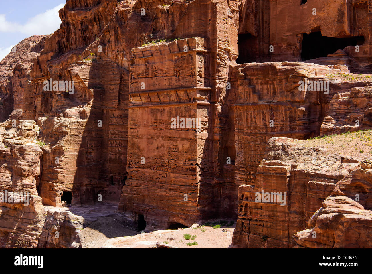 La strada delle facciate, Petra sito archeologico, Giordania. Foto Stock