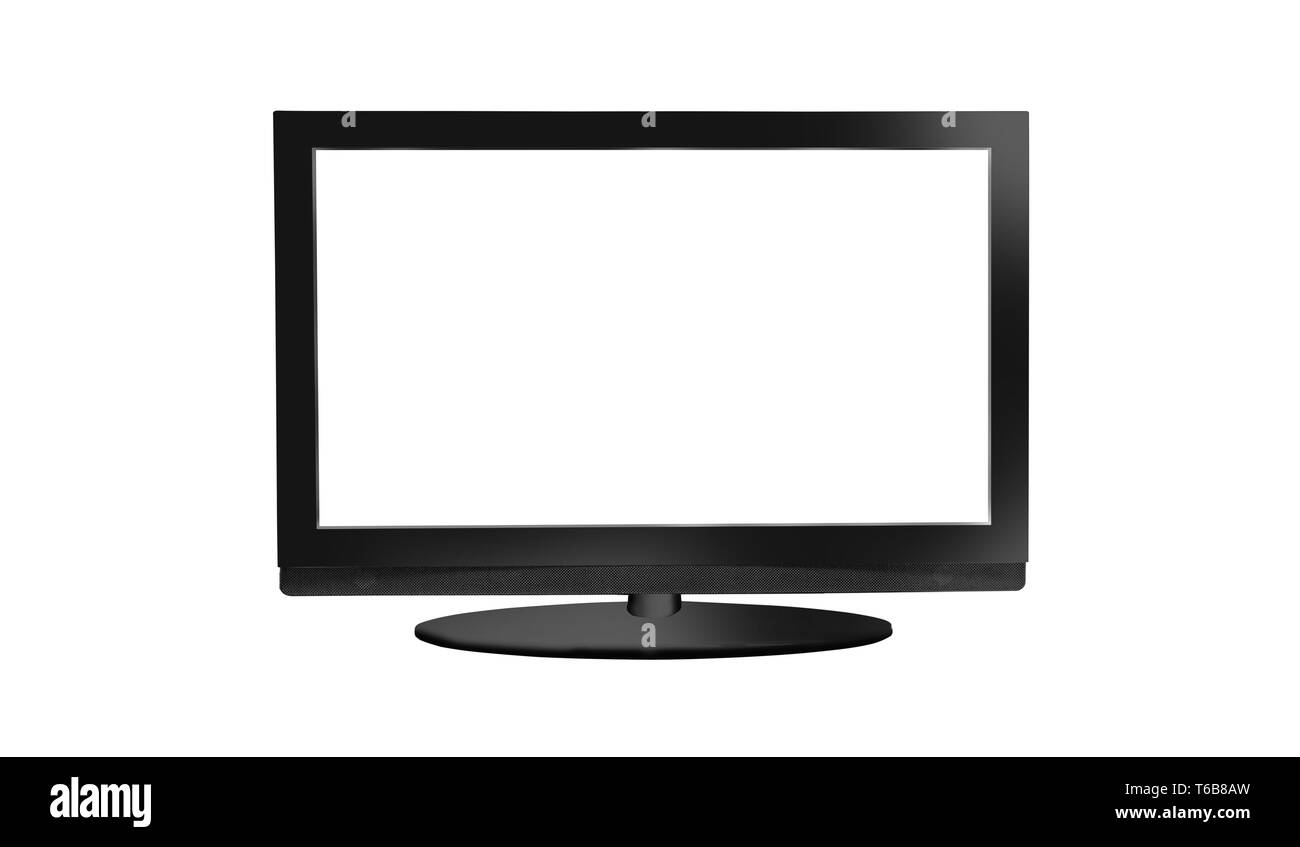 Monitor isolato su bianco con tracciato di ritaglio Foto Stock
