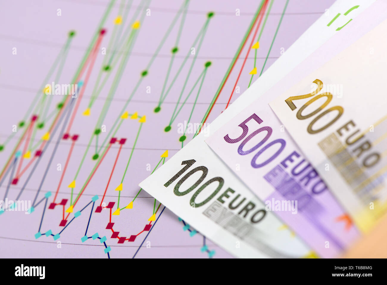 Il grafico illustra il successo di mercato finanziario Foto Stock