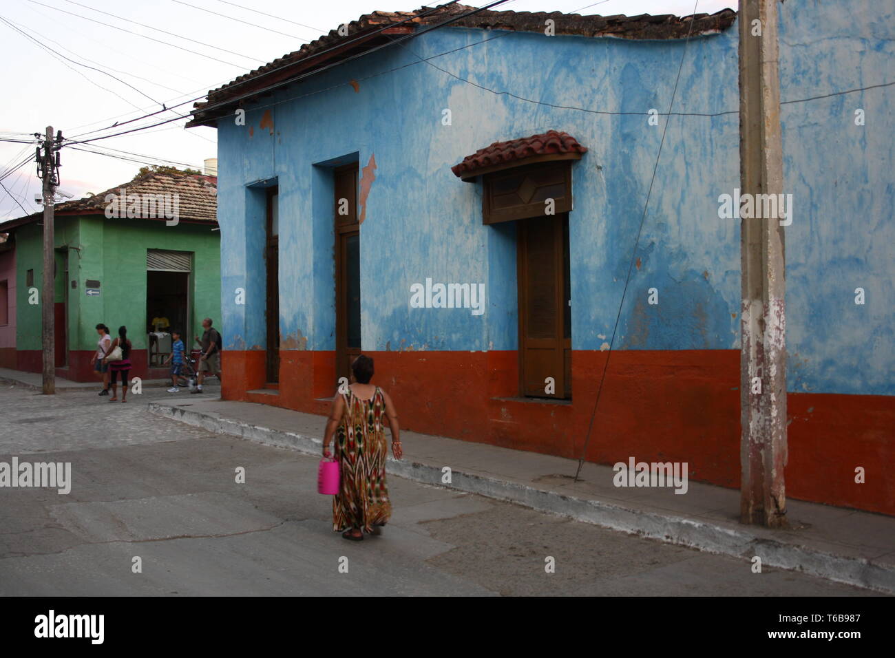 Cuba, casa colorata in Trinidad Foto Stock