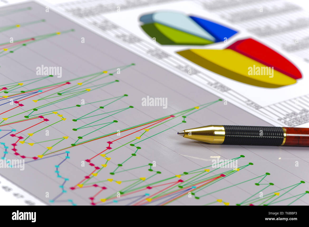 Finanza e Affari con grafico in borsa Foto Stock