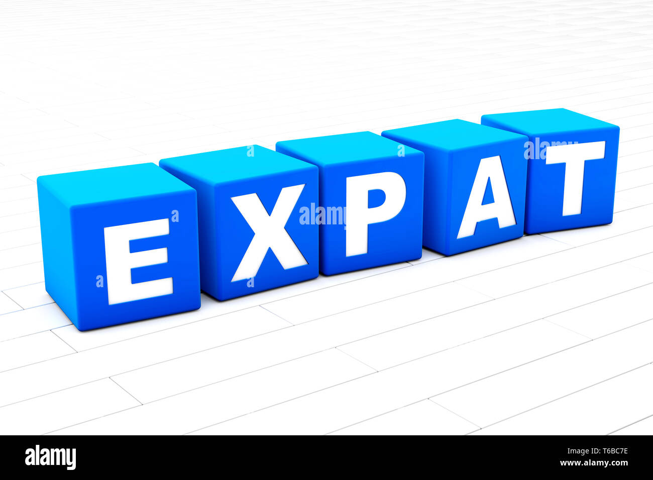 3D reso illustrazione della parola Expat. Foto Stock