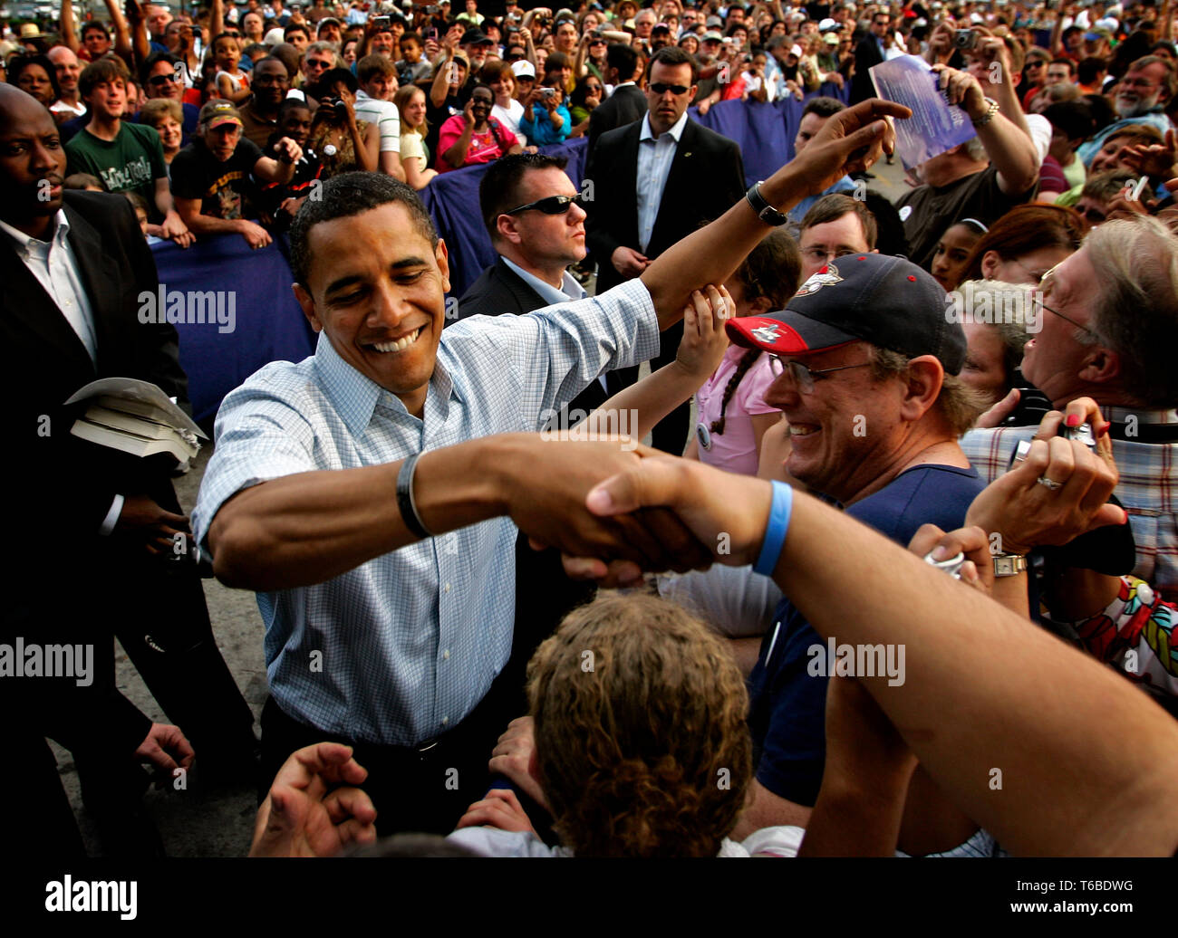 Le elezioni primarie in Pennsylvania. Obama raduni in Lancaster Foto Stock