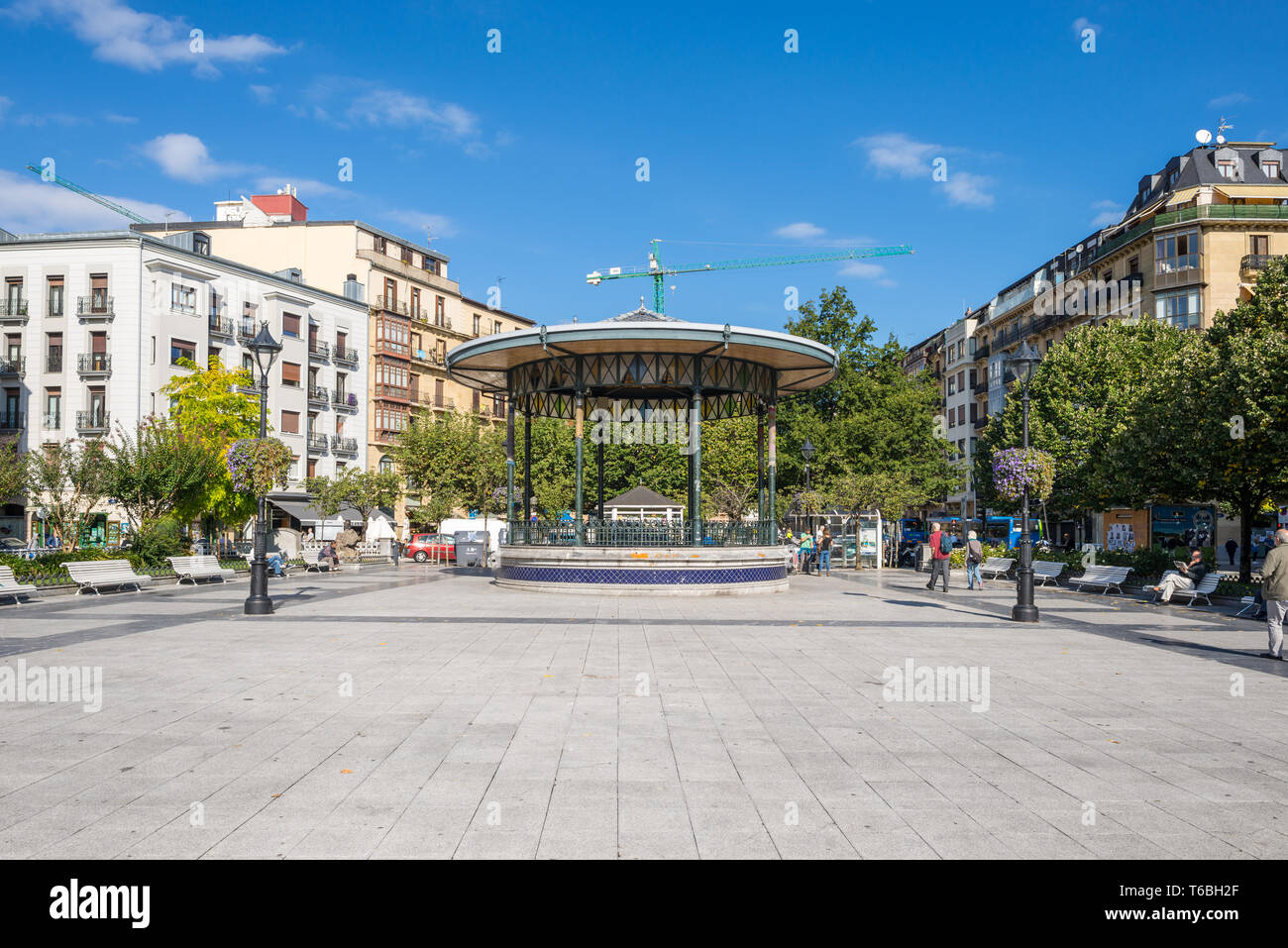 Public Square Plaza Easo nel cuore di San Sebastián Foto Stock