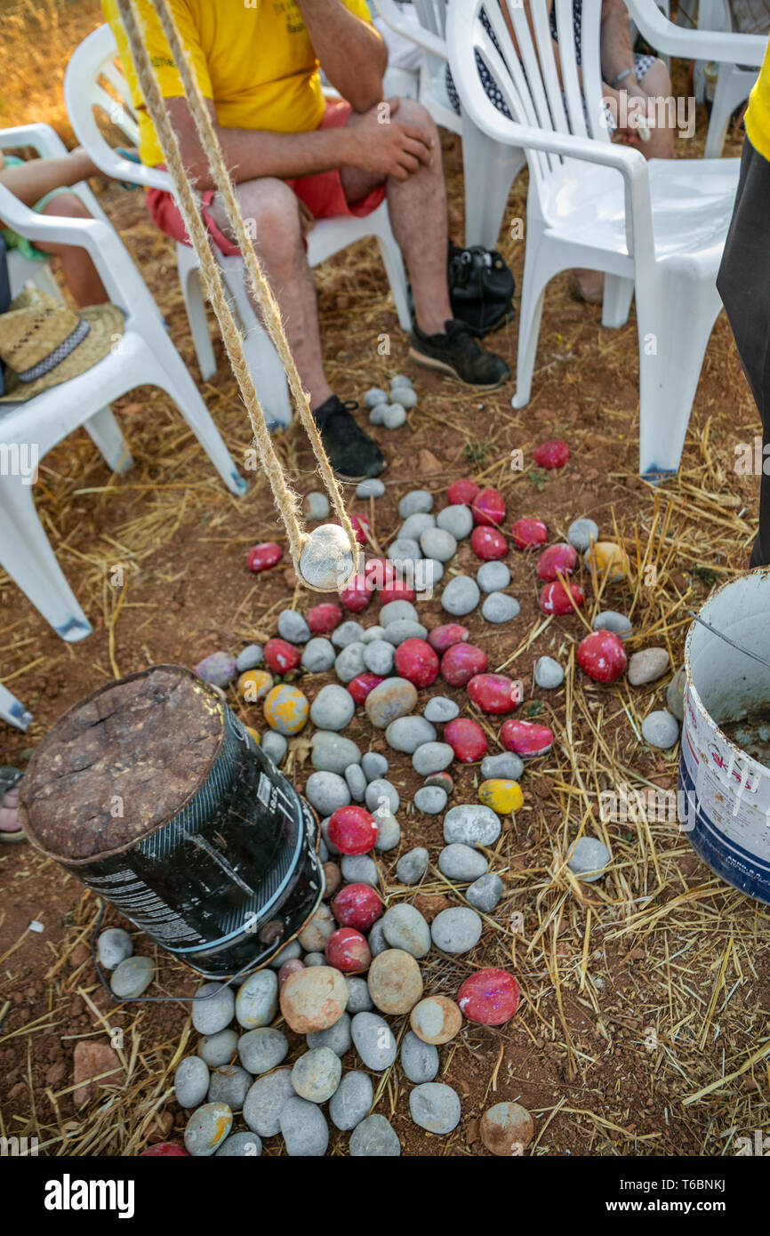 Sfera come Pou d'en Benet. Paese tradizionale festa a Benimussa. Sant Josep de San Talaia comune. Isola di Ibiza. Isole Baleari. Spagna Foto Stock