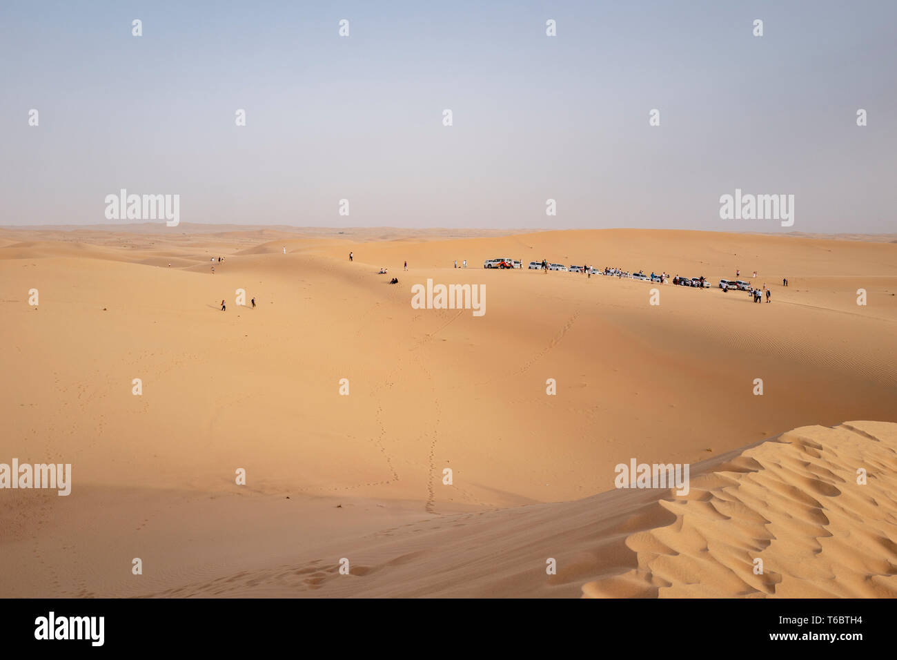 Traversata delle Dune safari nel deserto di Abu Dhabi, Emirati arabi uniti Foto Stock