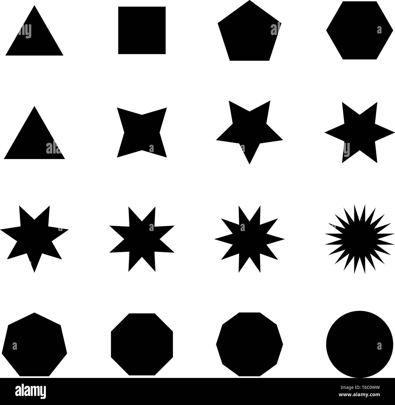 Set di nero di geometrico. Forme geometriche impostate vettore. Illustrazione Vettoriale