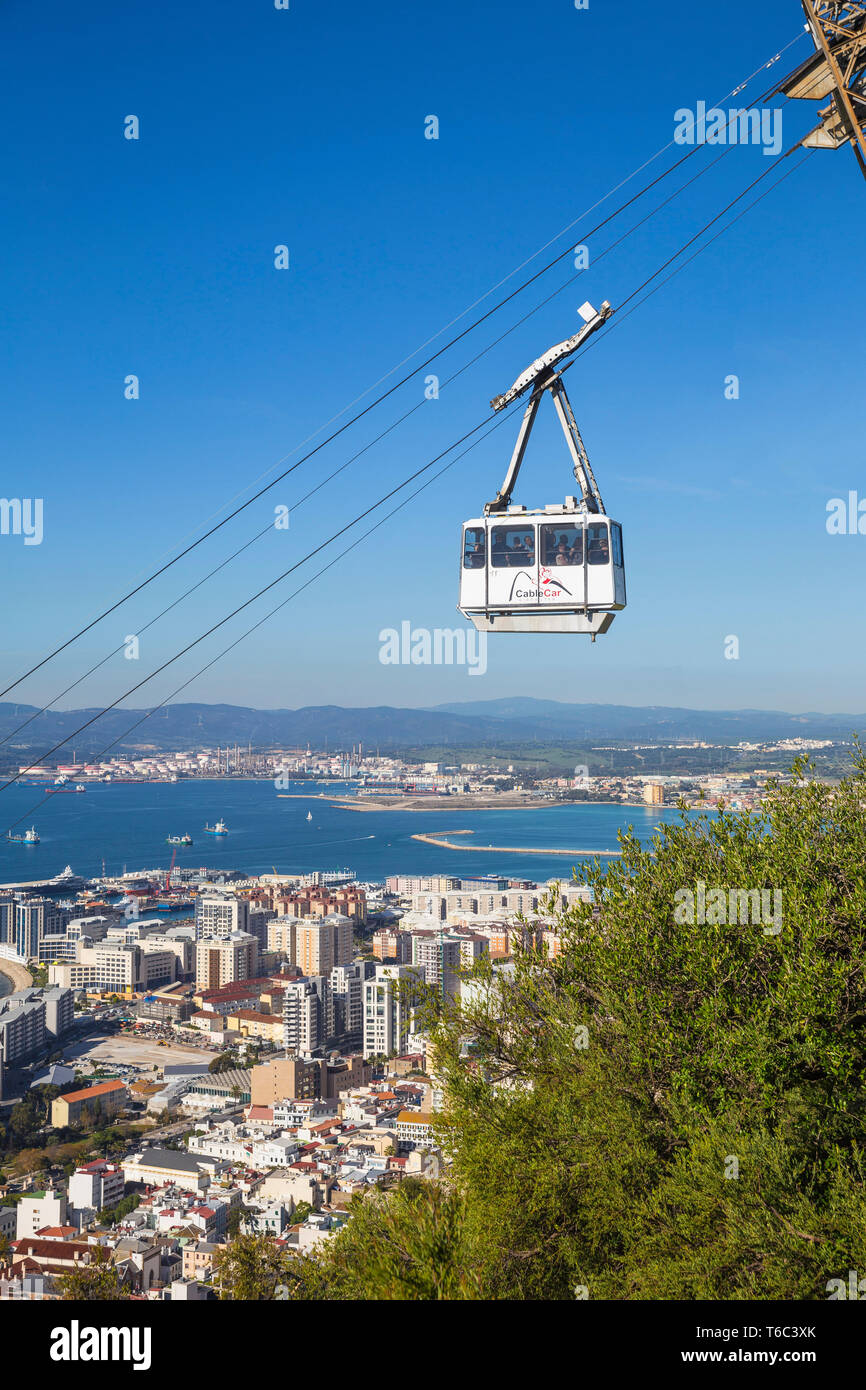 Gibilterra, Rocca di Gibilterra, funivia Foto Stock