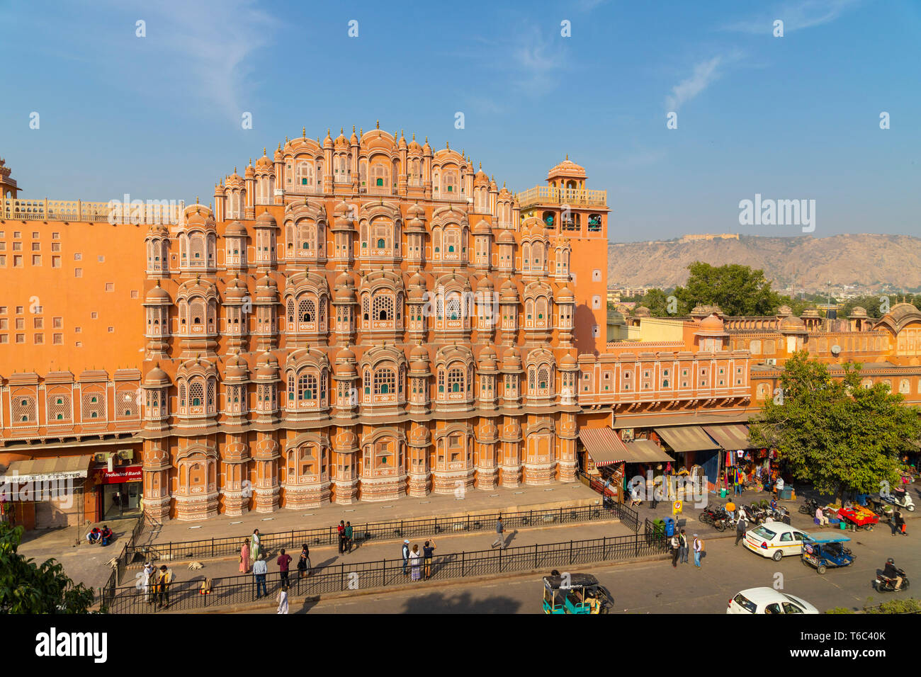 India Rajasthan, Jaipur, Hawa Mahal (palazzo di vento). Foto Stock