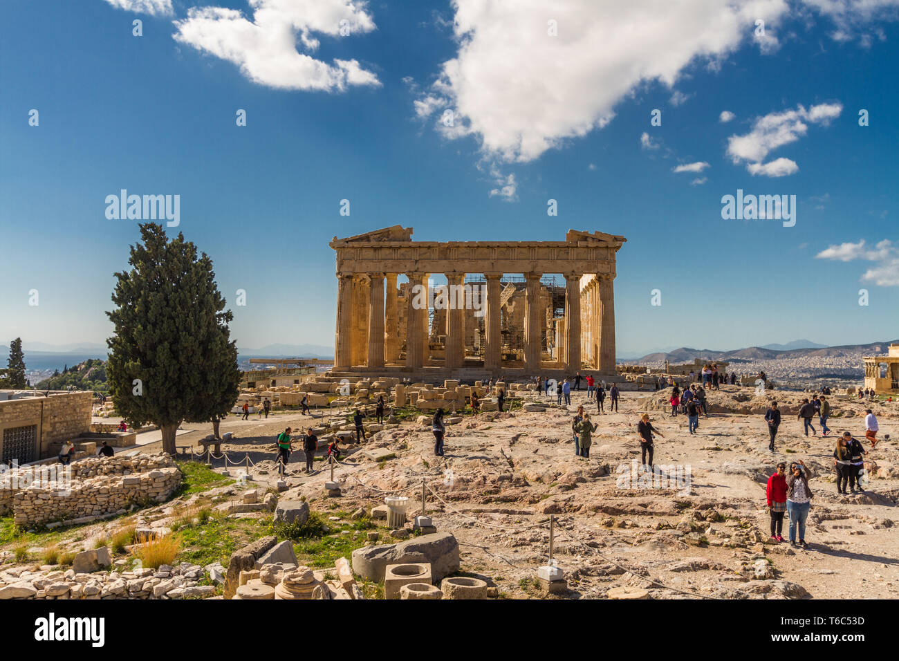 Atene, Grecia - Partenone all'Acropoli il 25 ottobre 2018 in Grecia. Foto Stock