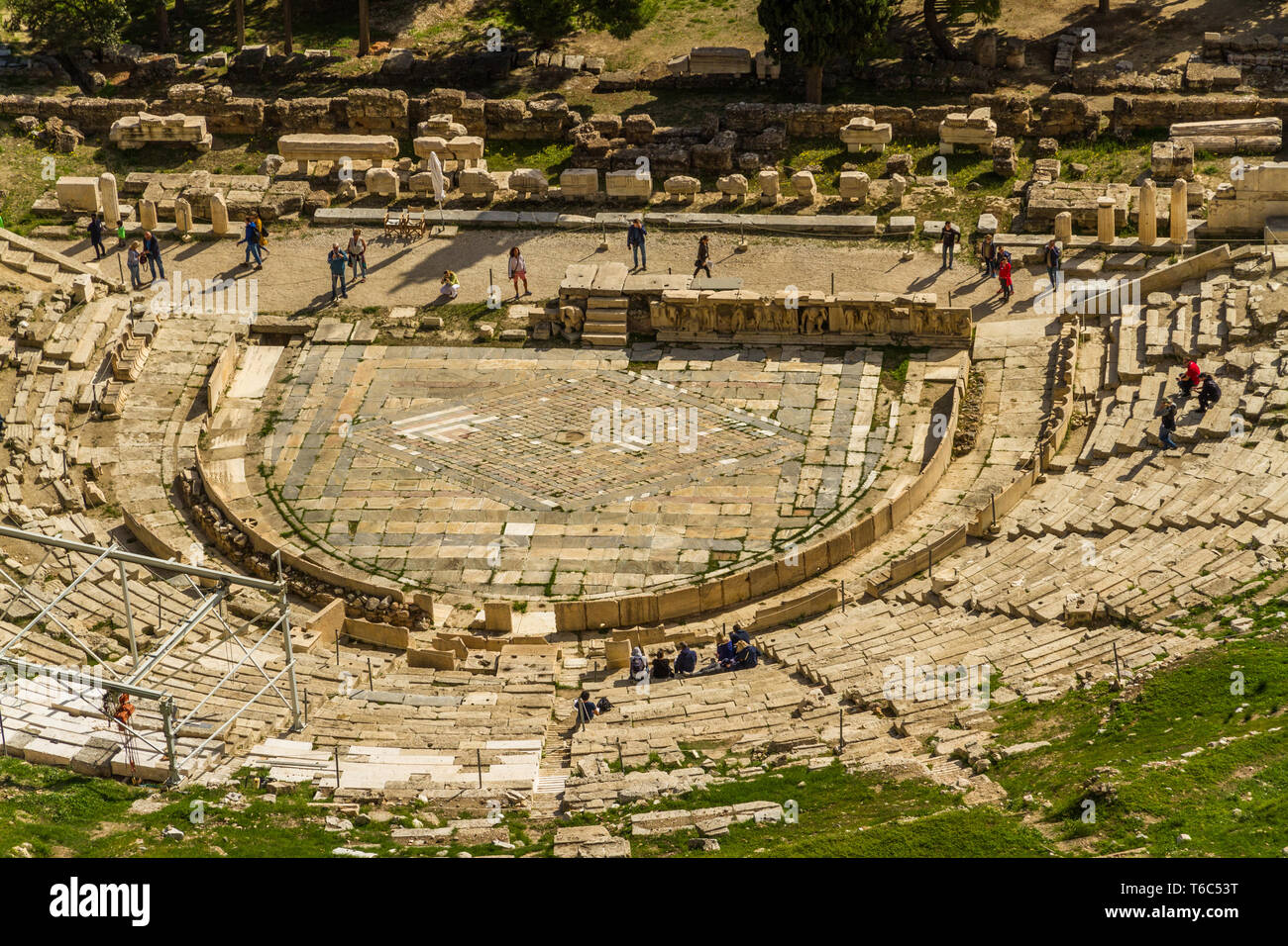 Atene, Grecia - Teatro di Dionysis all'Acropoli il 25 ottobre 2018 in Grecia. Foto Stock