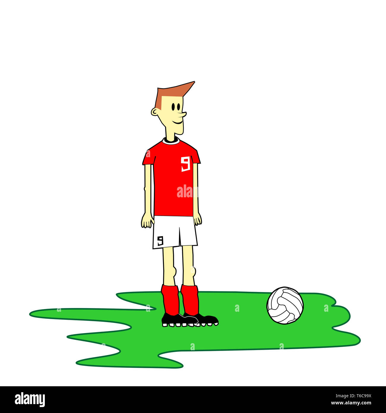 Illustrazione di un giocatore di football Foto Stock