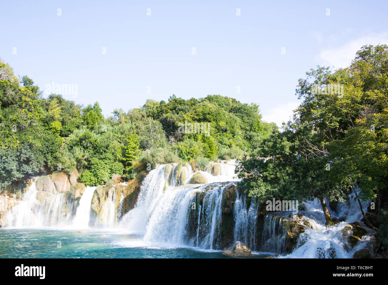 La cascata nel Parco Nazionale di Krka, Croazia Foto Stock