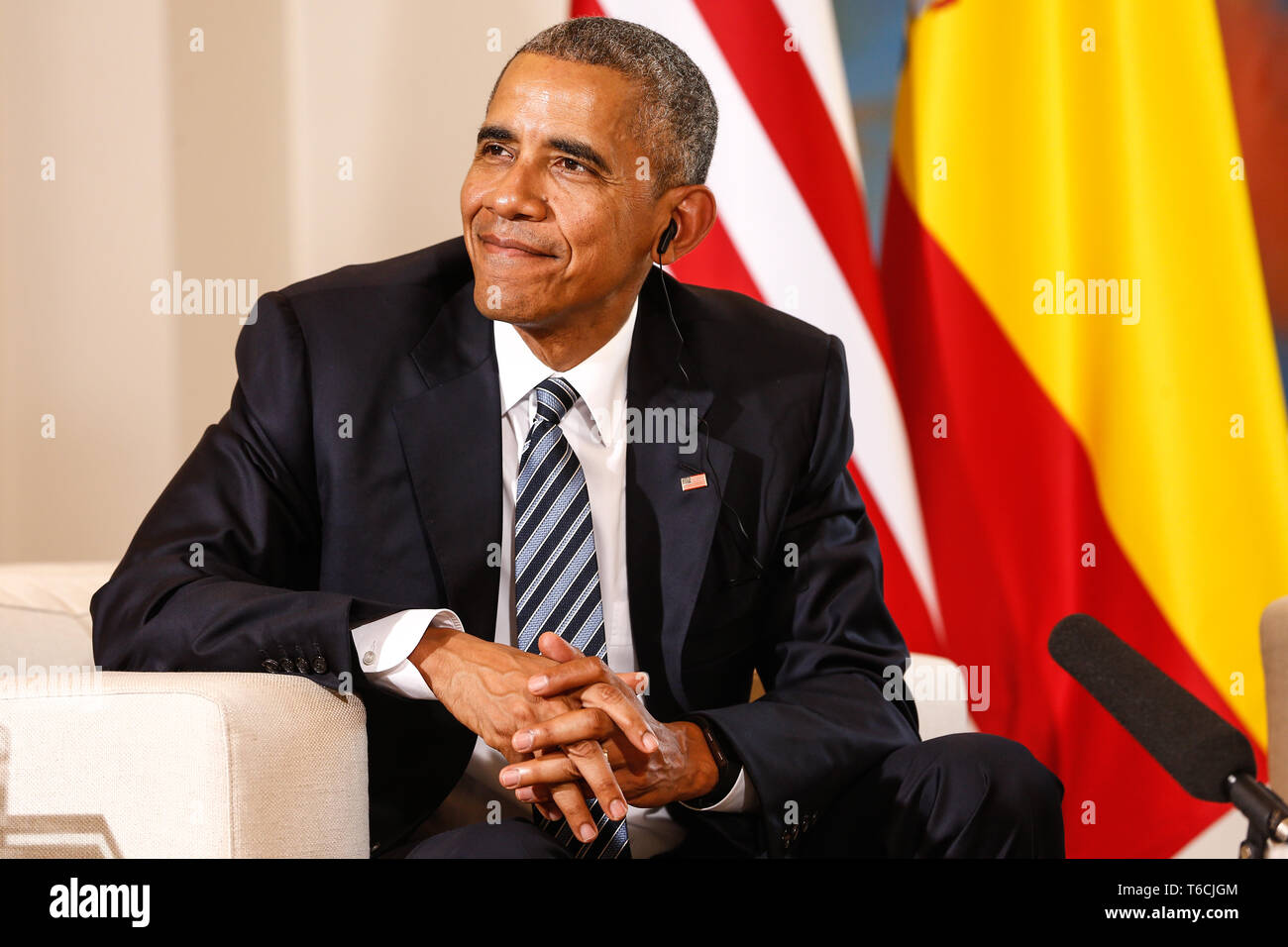 10/07/2016 Madrid, España Visita del Presidente de los Estados Unidos al Palacio de la Moncloa Fotografías: Diego Crespo / Presidencia del Gobierno Foto Stock