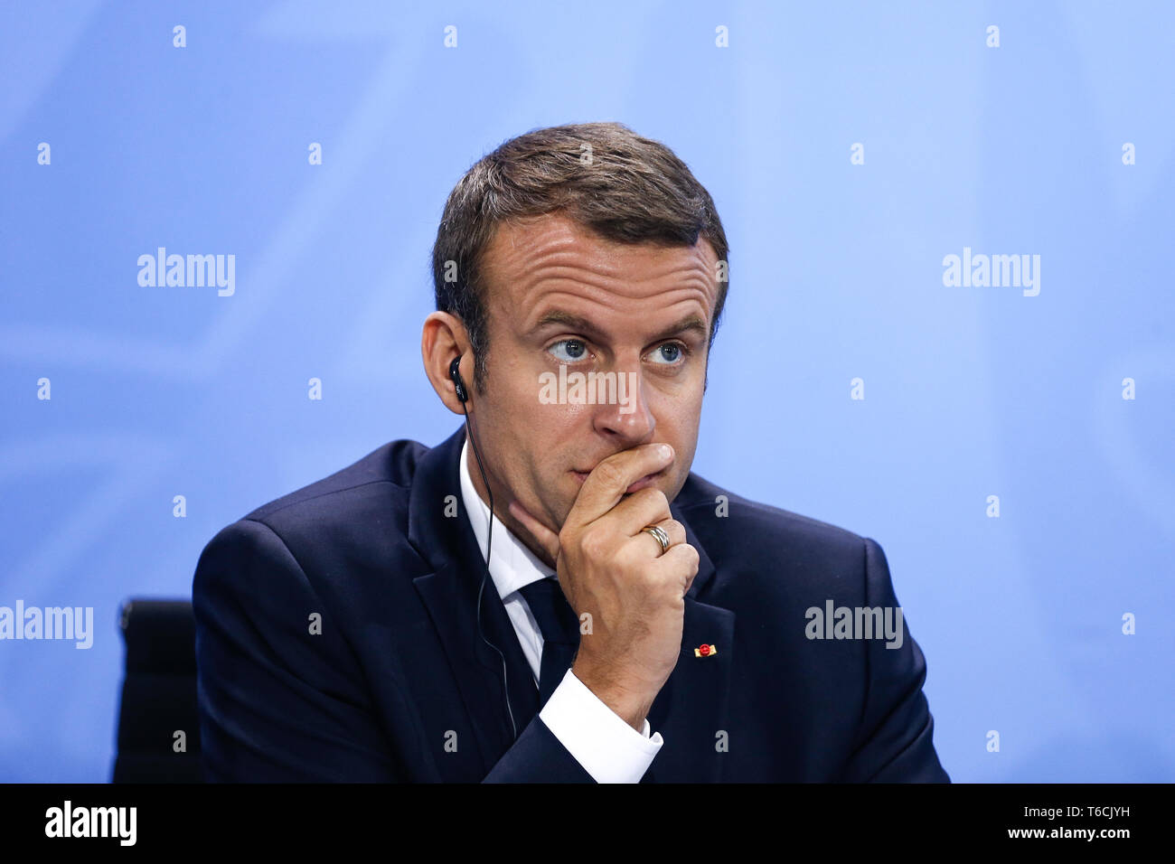 BERLINO, GERMANIA 06/29/2018 il Presidente della Repubblica francese, Emmanuel Macron Foto Stock