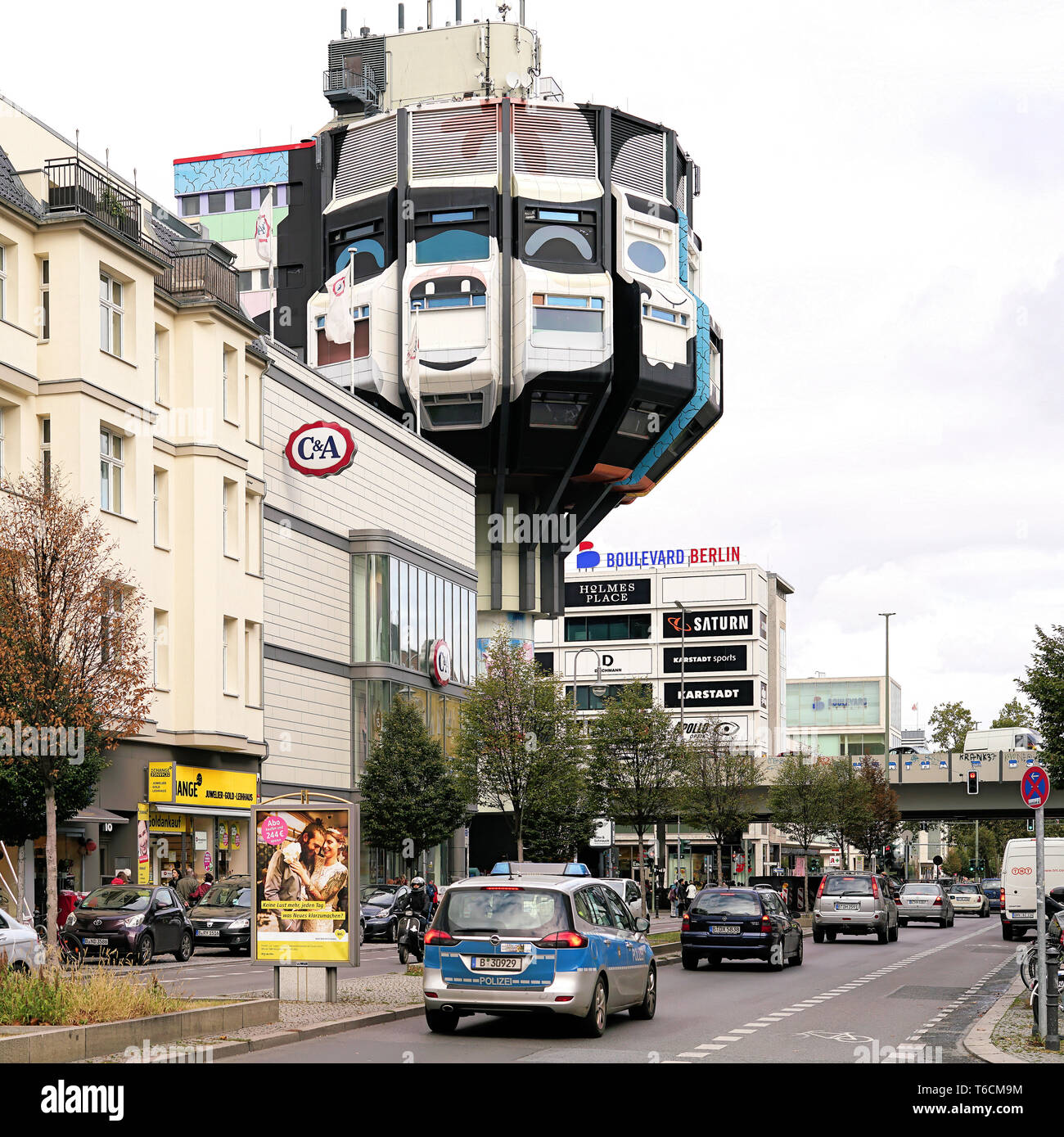 Il Schlossstraße ed ex Ristorante Bierpinsel a Berlino Foto Stock