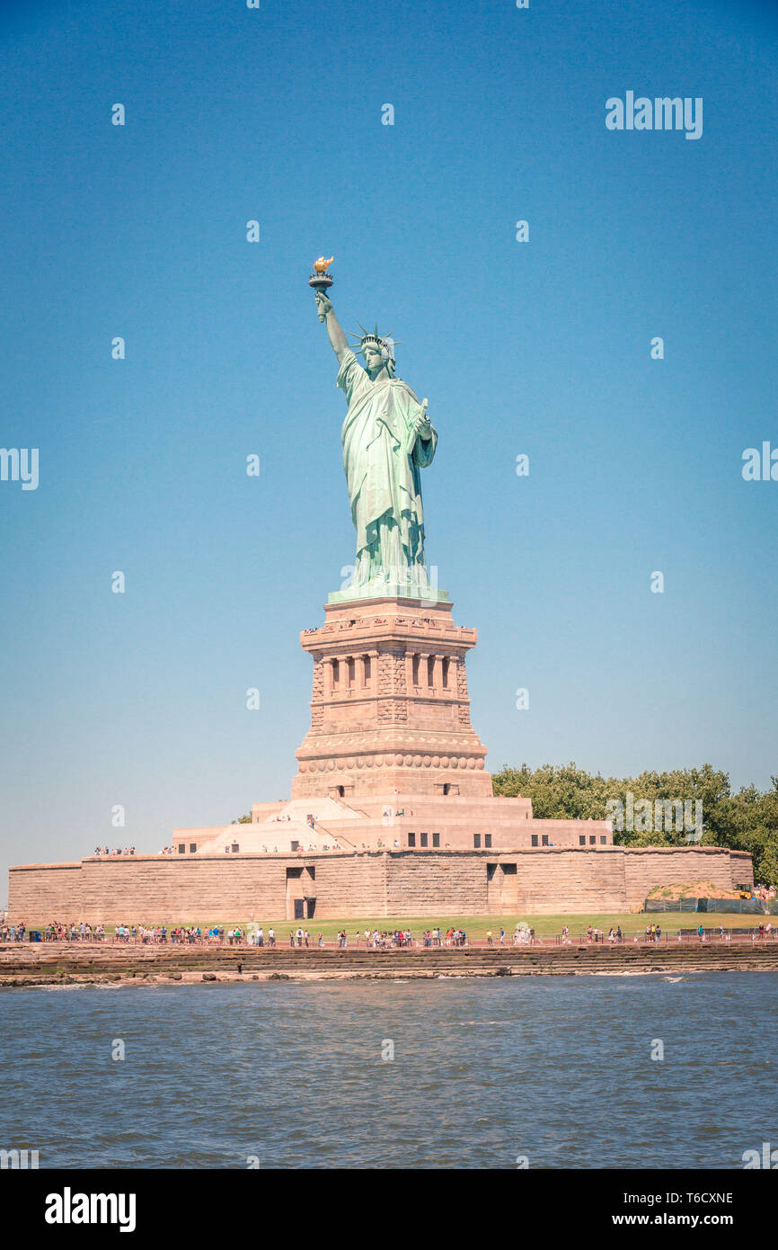 Freiheitsstatue in new york New York City, NYC, Manhattan STATI UNITI / statua della libertà liberty island Foto Stock