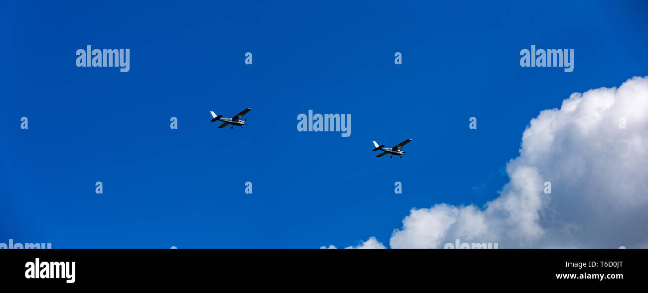 Due leggeri di aeromobili del motore Foto Stock