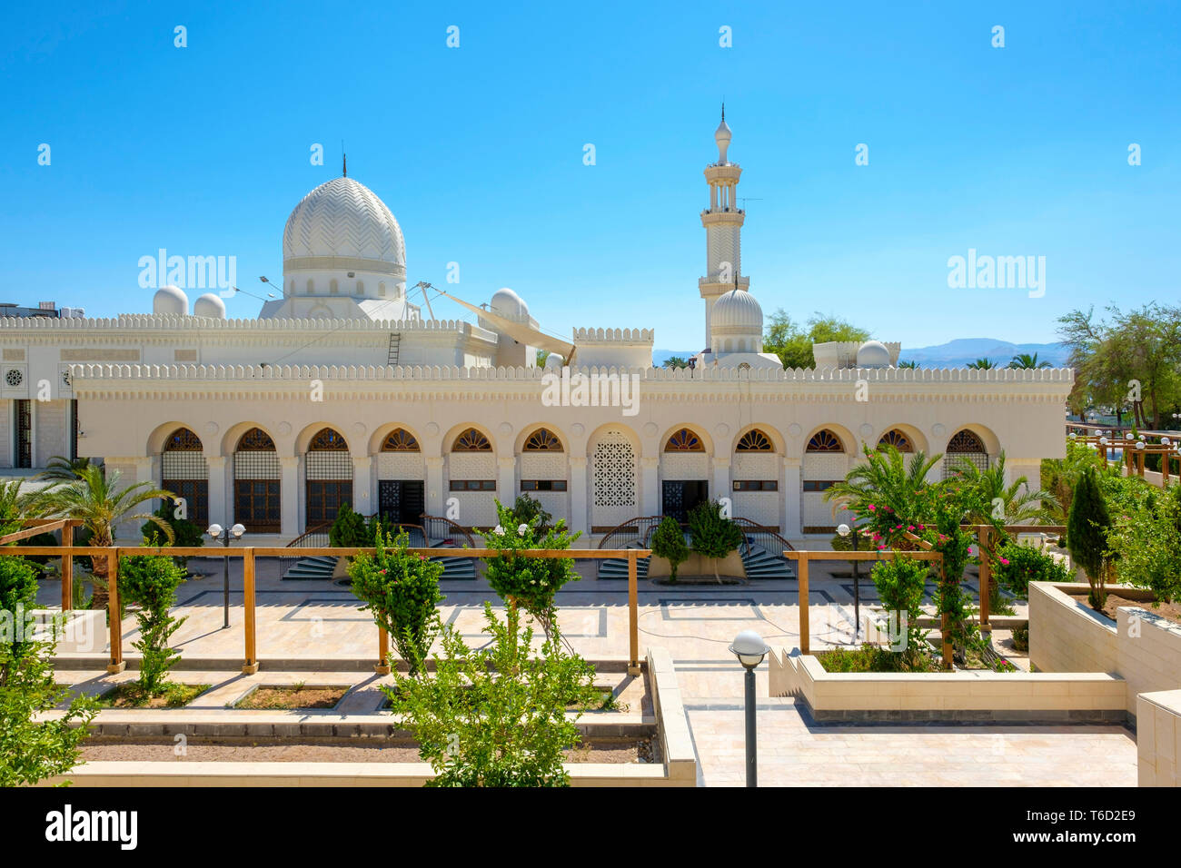 Giordania, Governatorato di Aqaba, Aqaba. Sharif Hussein bin Ali moschea. Foto Stock