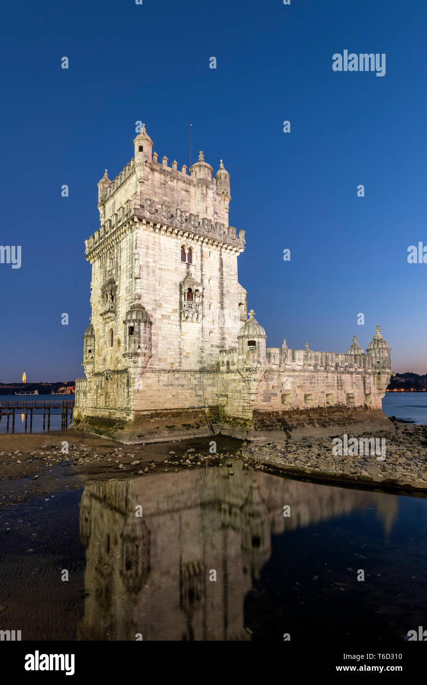 La Torre di Belem, Belem, Lisbona, Portogallo Foto Stock